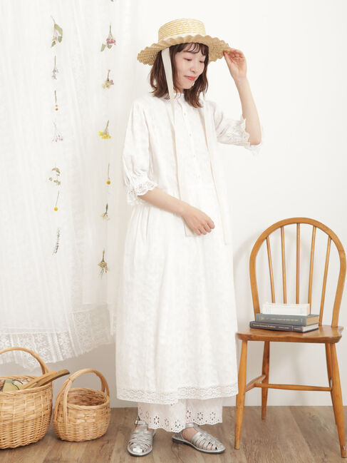 Samansa Mos2「【Sサイズ / WEB限定】レースパッチワークワンピース」|ワンピース|