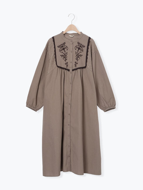 Samansa Mos2「【S/Mサイズ】切替配色刺繍ワンピース」|ワンピース|