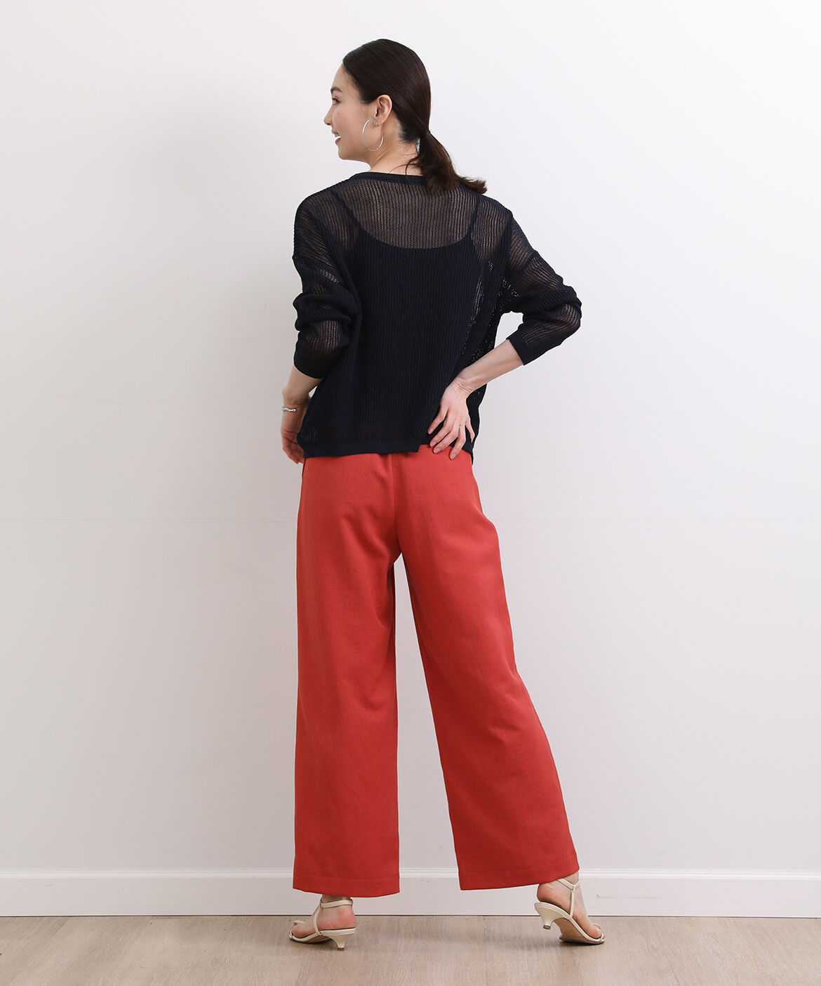 7-IDconcept.「《大きいサイズ》透かし柄クルーネックニット」|ニット・セーター|