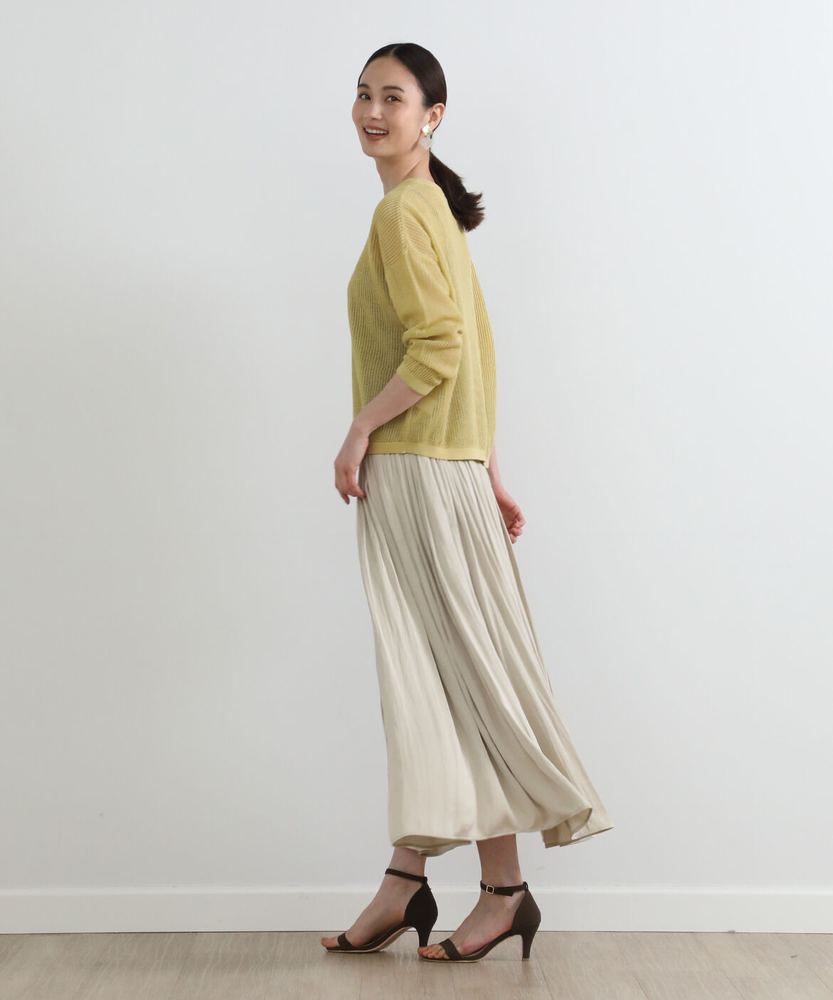 7-IDconcept.「《大きいサイズ》透かし柄クルーネックニット」|ニット・セーター|