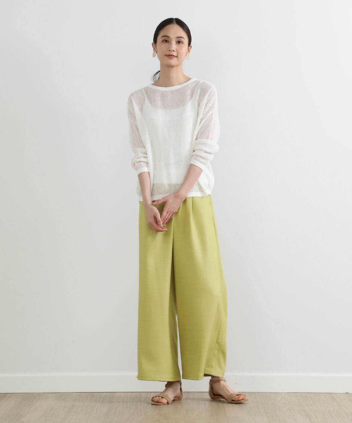 7-IDconcept.「《大きいサイズ》透かし柄クルーネックニット」|ニット・セーター|