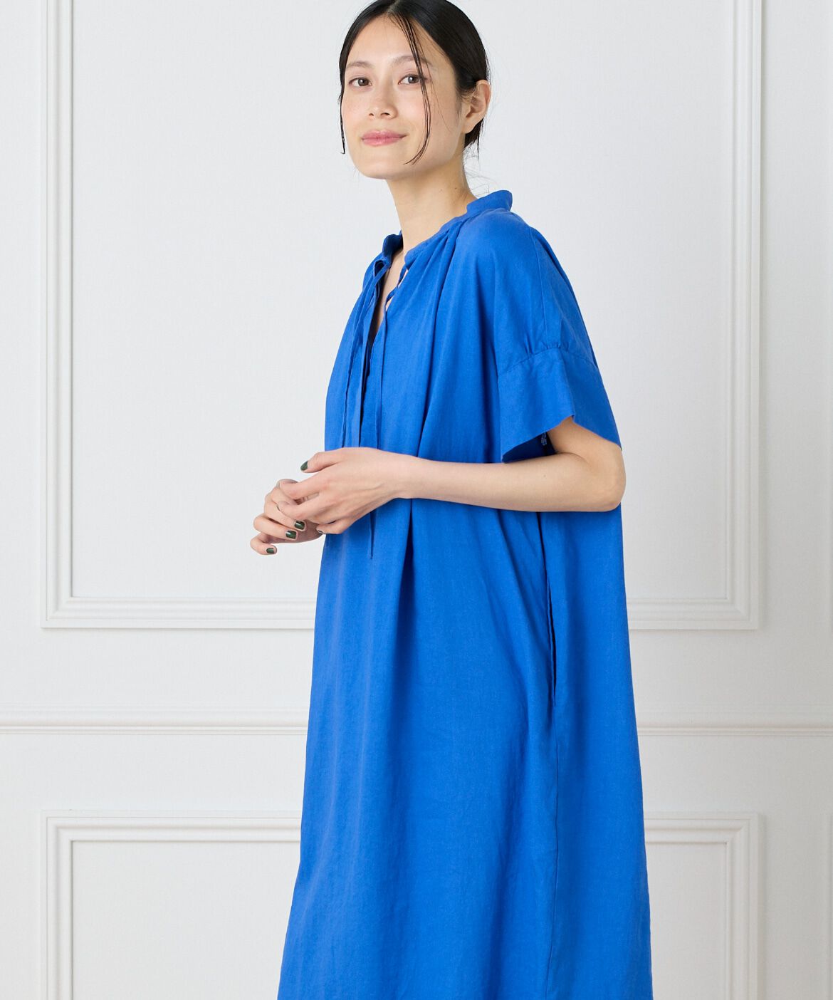 DAY by DAY it&rsquo;s international「リネンギャザーワンピース」|ワンピース|ブルー1