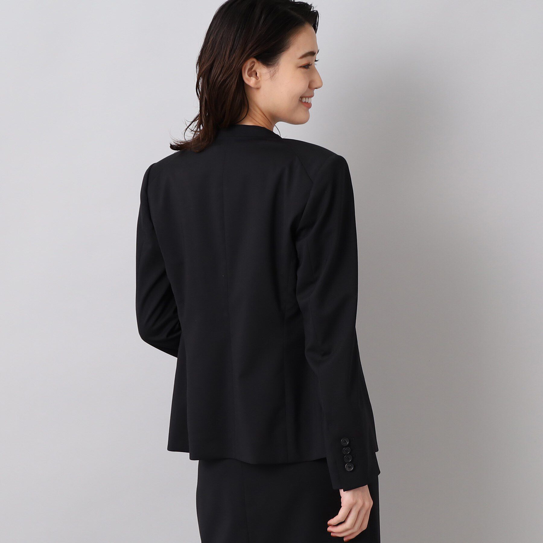 UNTITLED「ファインウーステッド カラーレスジャケット」|ノーカラージャケット|