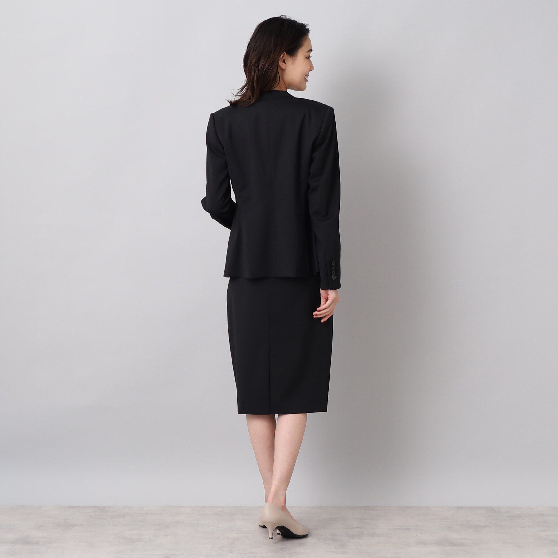 UNTITLED「ファインウーステッド カラーレスジャケット」|ノーカラージャケット|