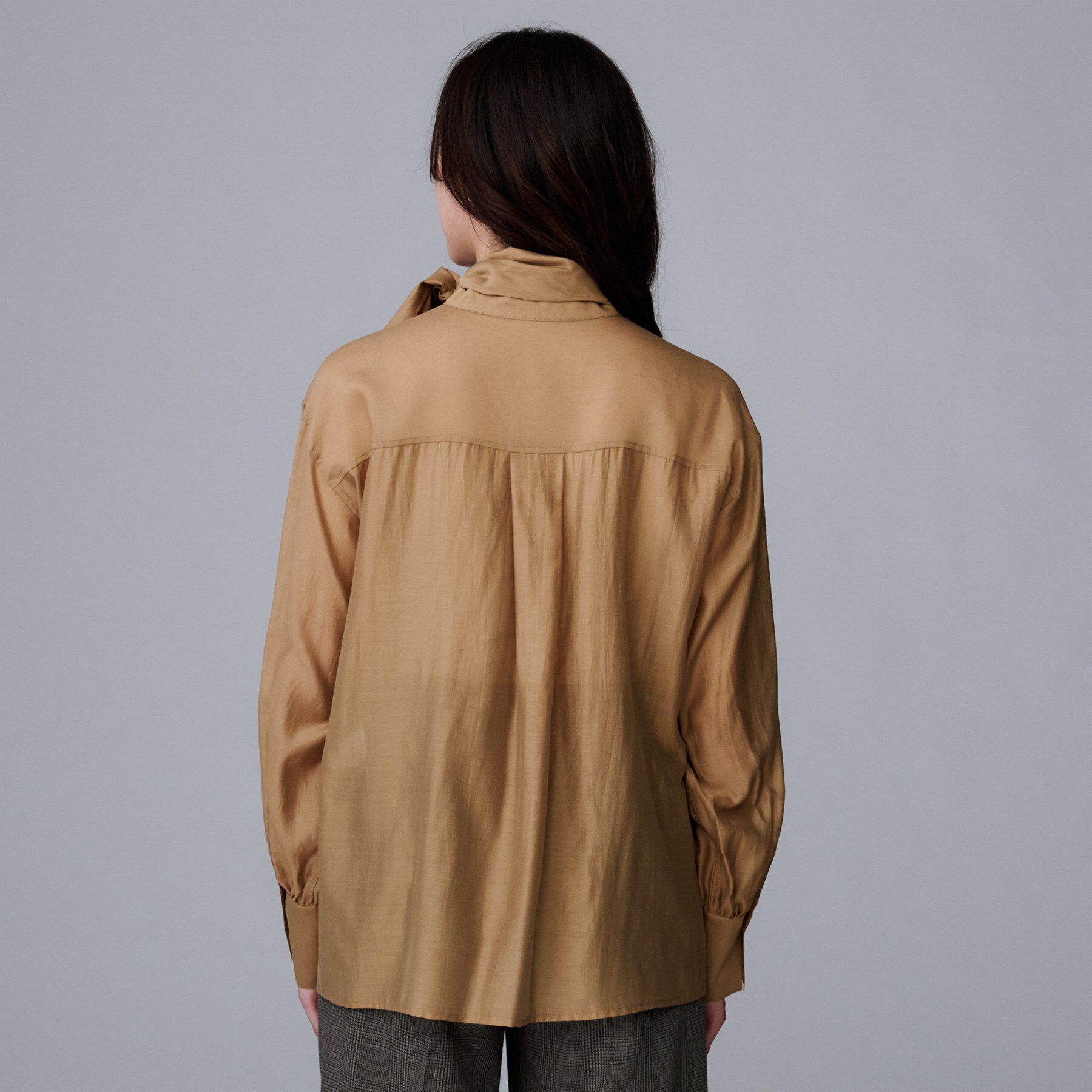 UNTITLED「【ボウタイリボン/バンドカラー/レイヤード】2WAYシアーブラウス」|シャツ・ブラウス|