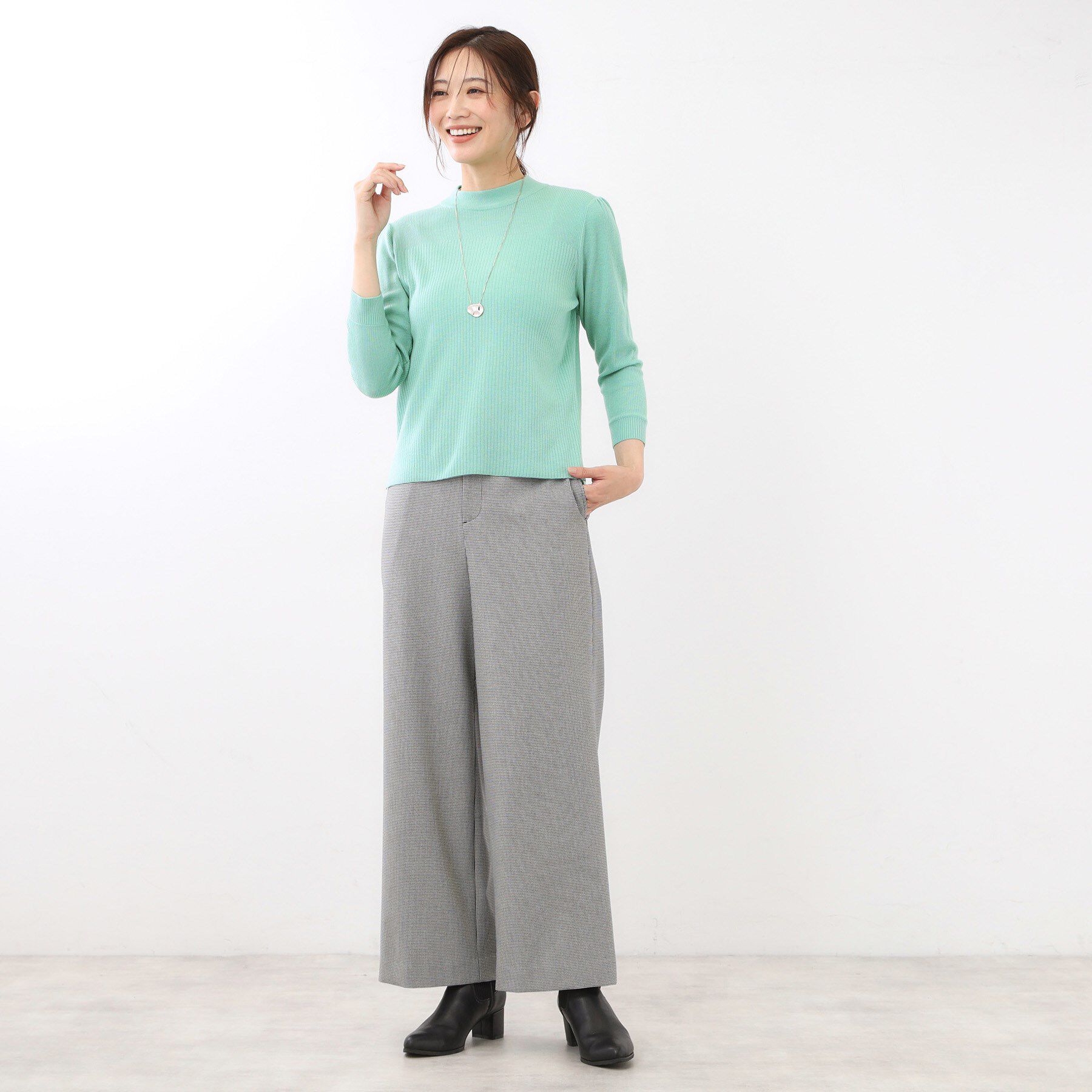 Reflect「【選べる5色／アンサンブル可】プチハイネックリブニット」|ニット・セーター|