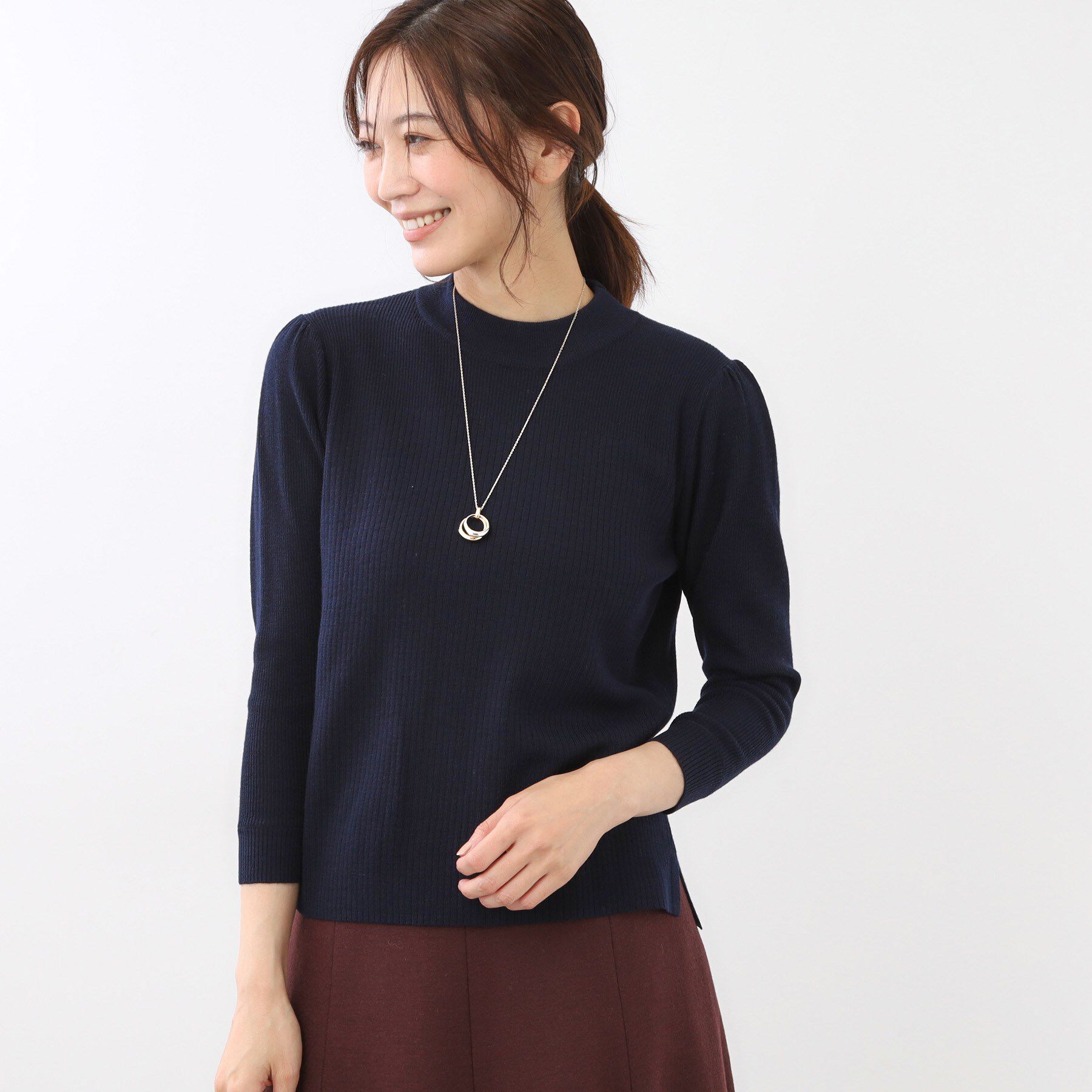 Reflect「【選べる5色／アンサンブル可】プチハイネックリブニット」|ニット・セーター|