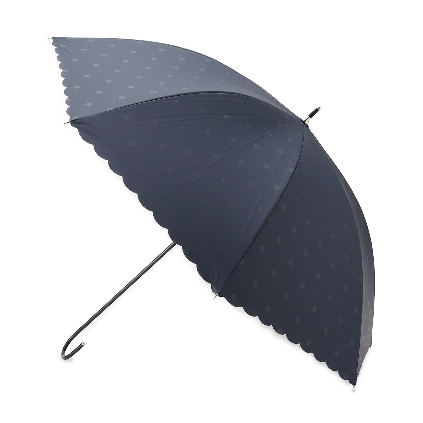 grove「【because】遮光ドットヒートカットパラソル 長傘」|傘|ネイビー(093)