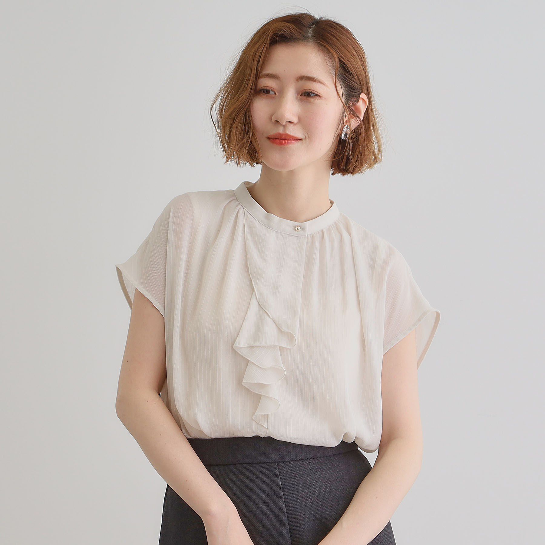 grove「フロントラッフルフリルブラウス」|シャツ・ブラウス|