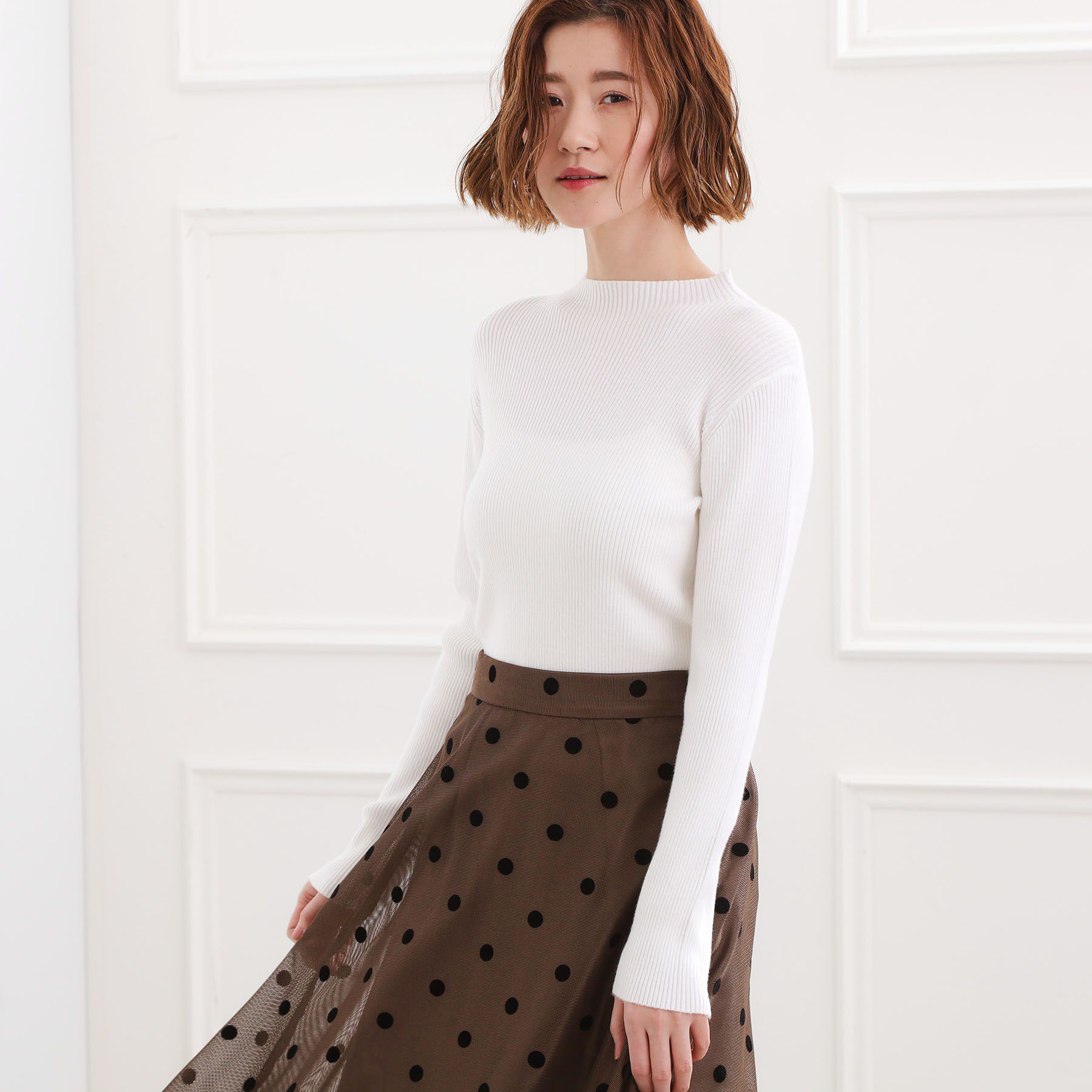 grove「ベーシックリブニットプルオーバー」|ニット・セーター|オフホワイト(003