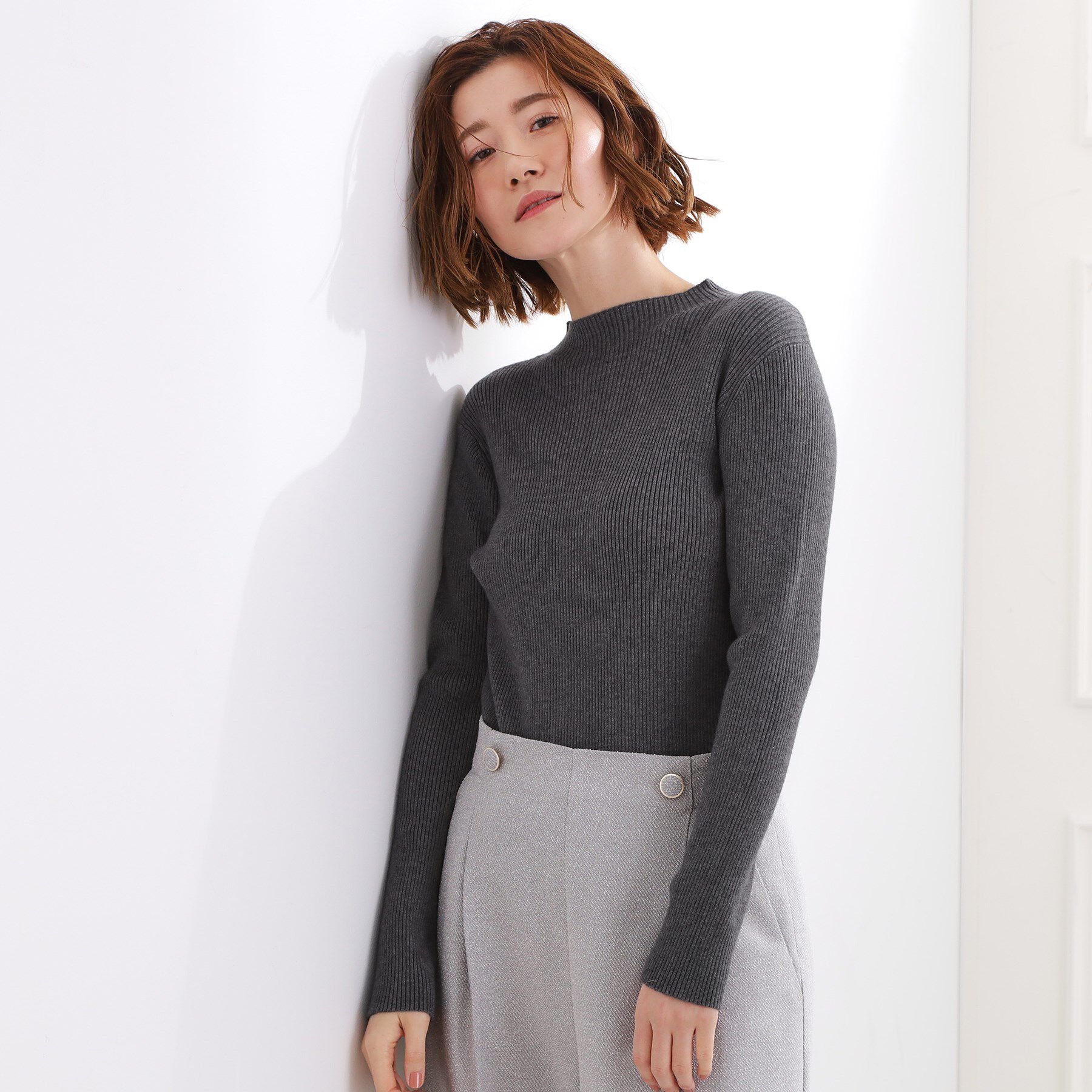 grove「ベーシックリブニットプルオーバー」|ニット・セーター|