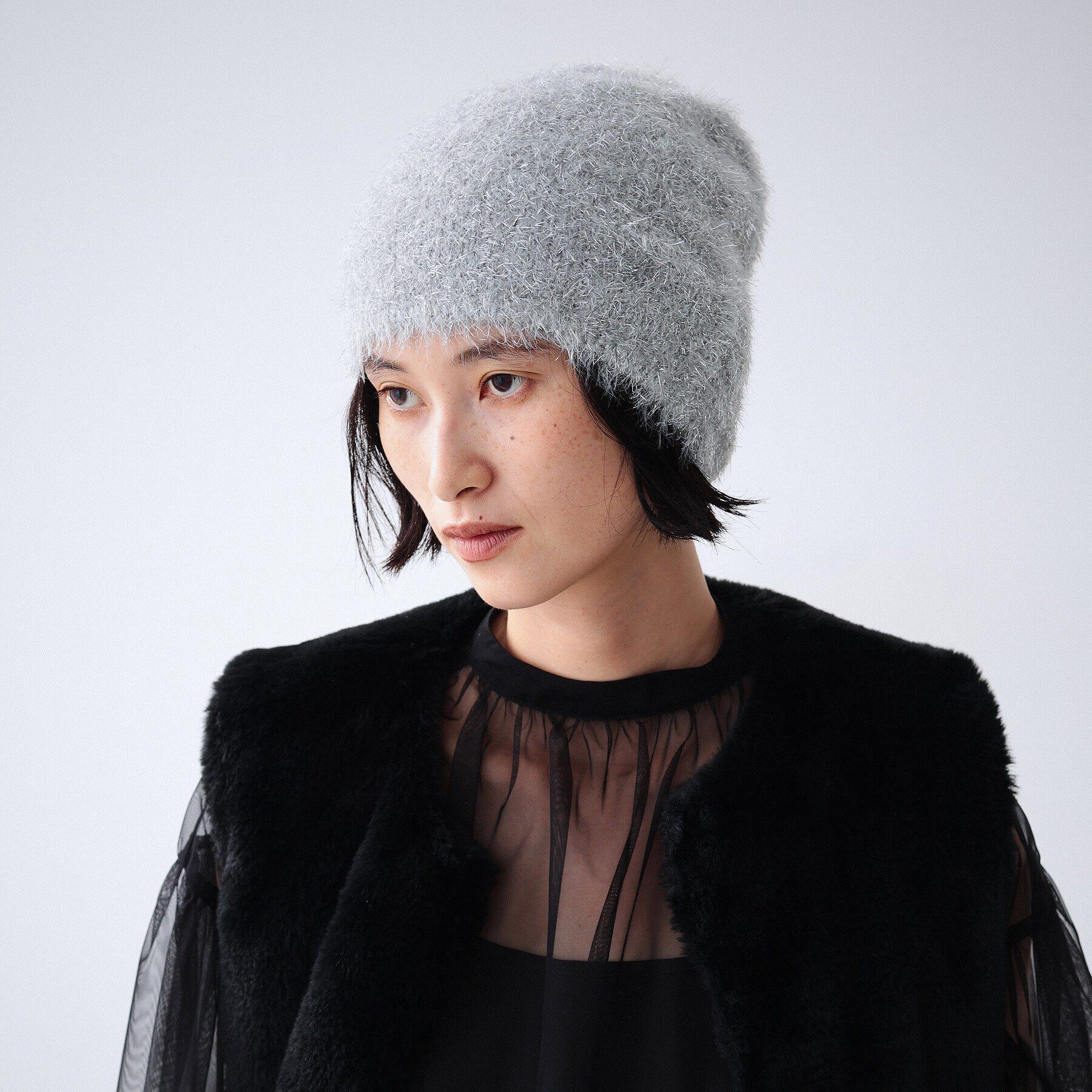 GALLEST「ラメフェザーニットワッチ」|ニット帽|