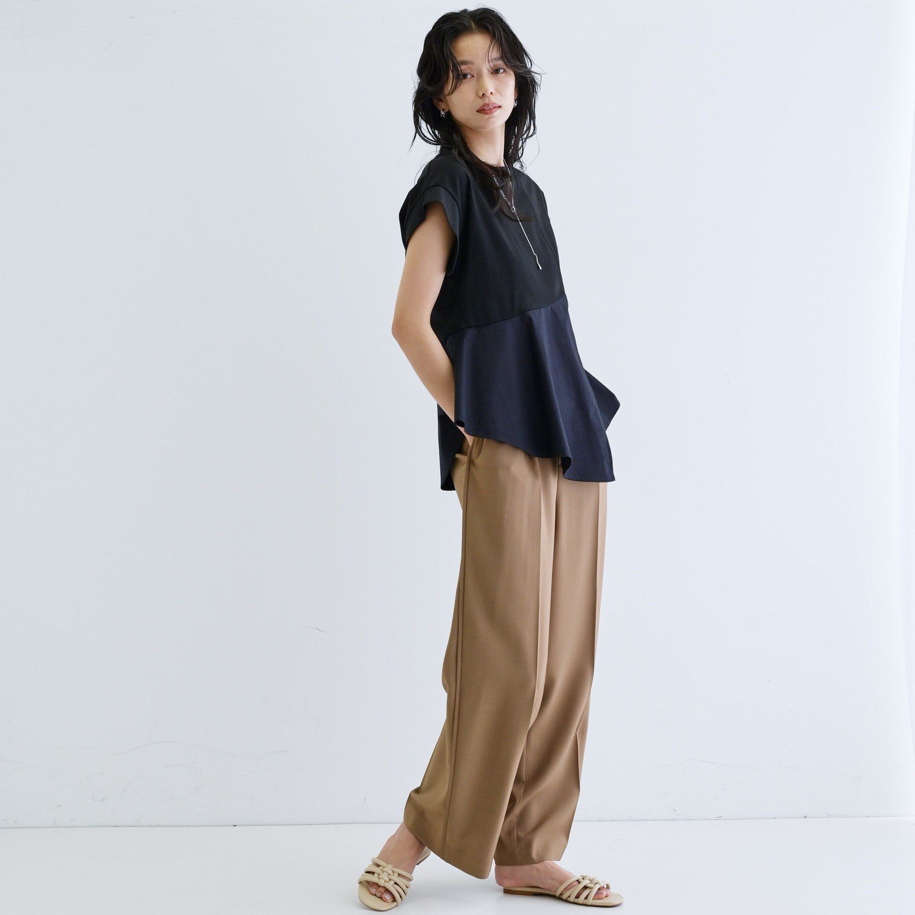 GALLEST「ペプラムスムースカットソー」|Tシャツ・カットソー|