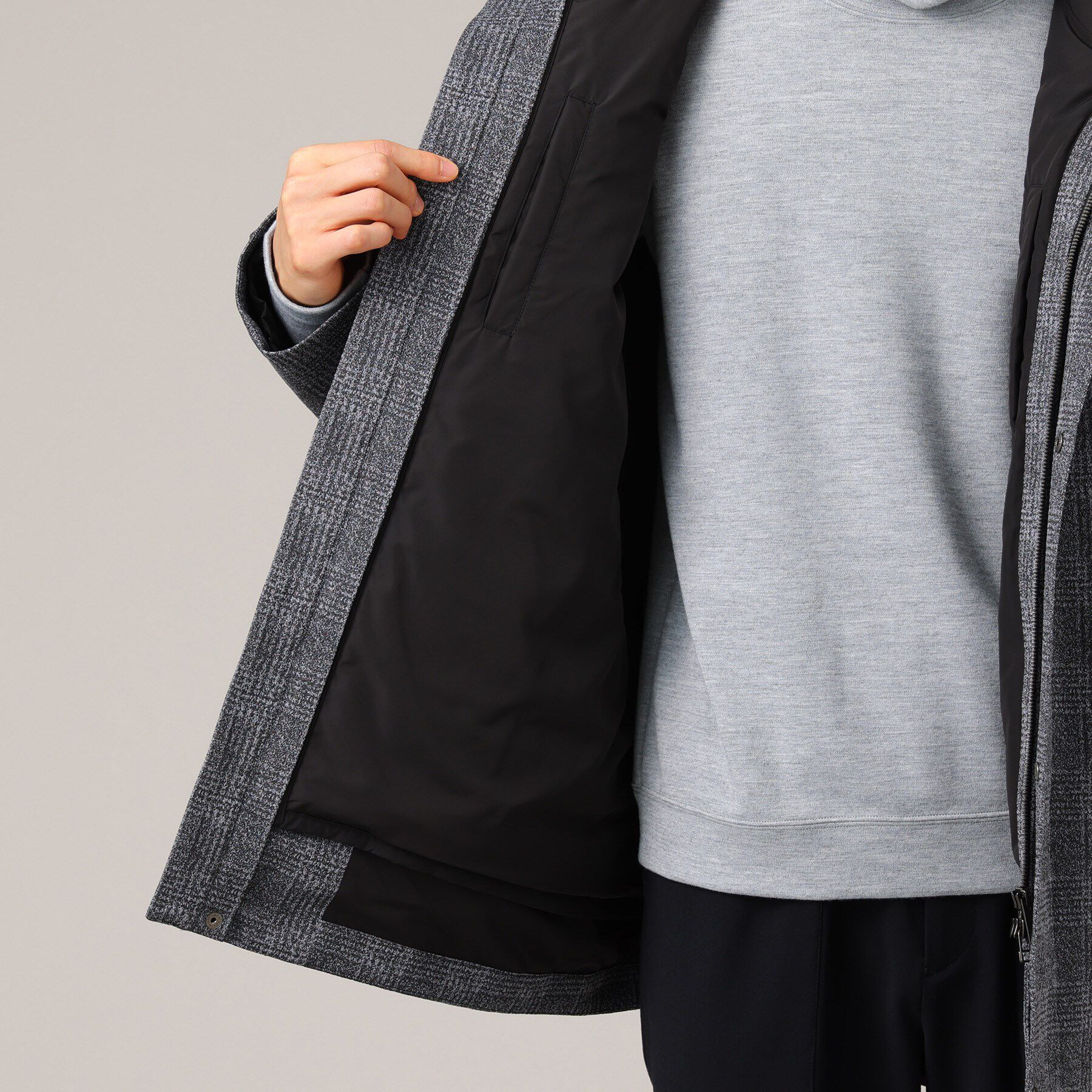 TAKEO KIKUCHI「【3WAY】 ジャカード グレンチェック ダウンライナー ブルゾン」|ブルゾン・スタジャン|