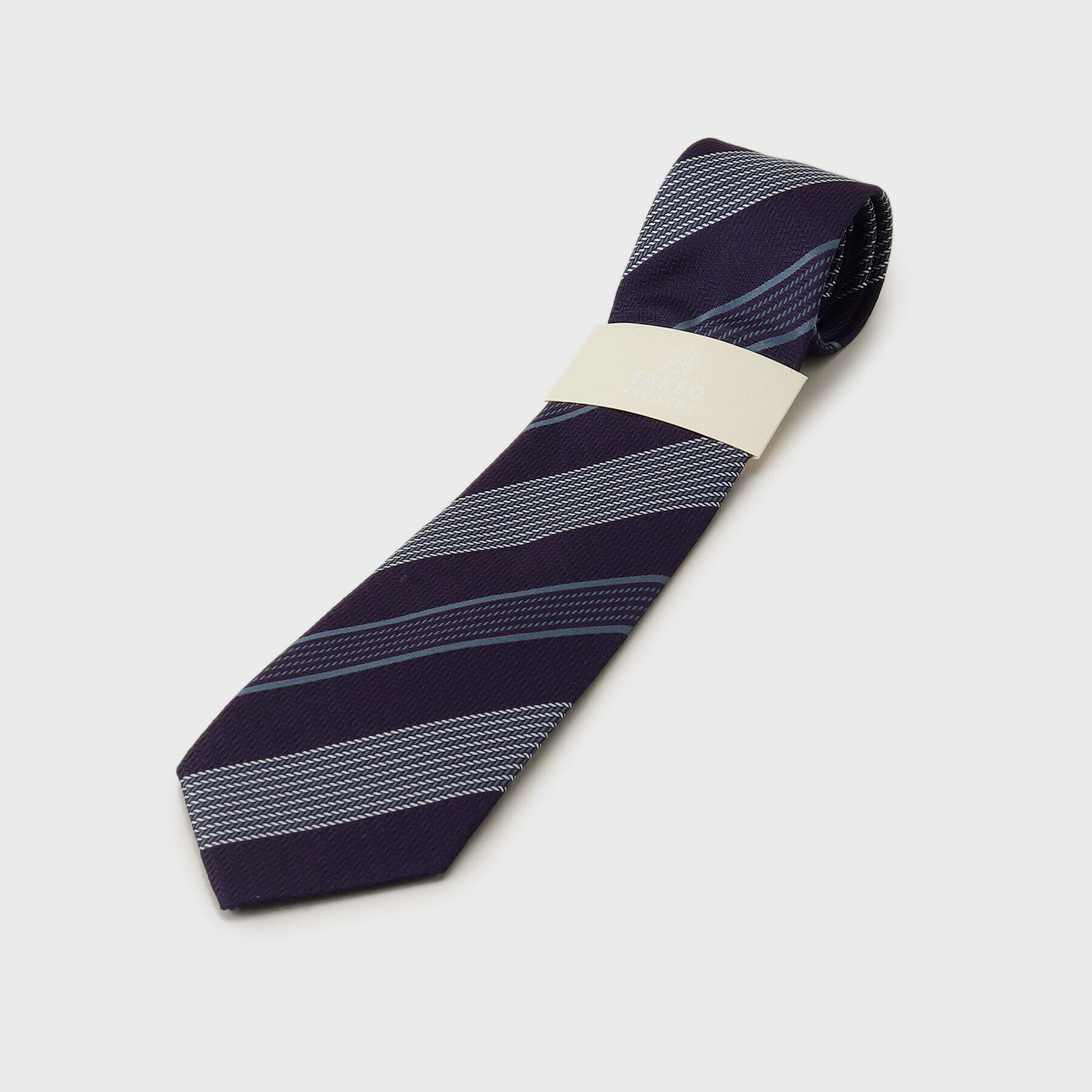 TAKEO KIKUCHI「【THE FLAGSHIP】桧垣紋（ひがきもん）ストライプ ネクタイ」|ネクタイ・蝶ネクタイ|パープル(384)