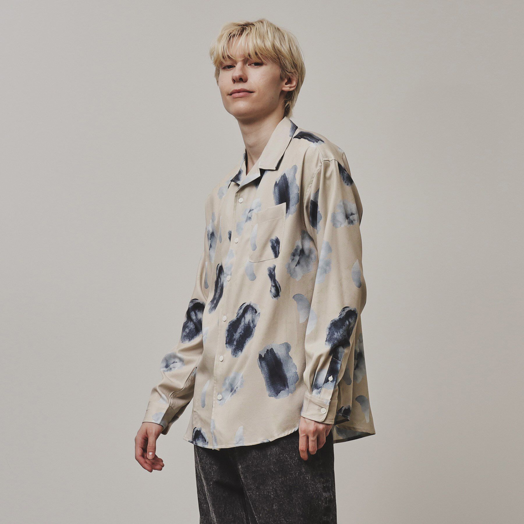tk.TAKEO KIKUCHI「ウォーターカラープリントシャツ」|シャツ・ブラウス|ベージュ(452)