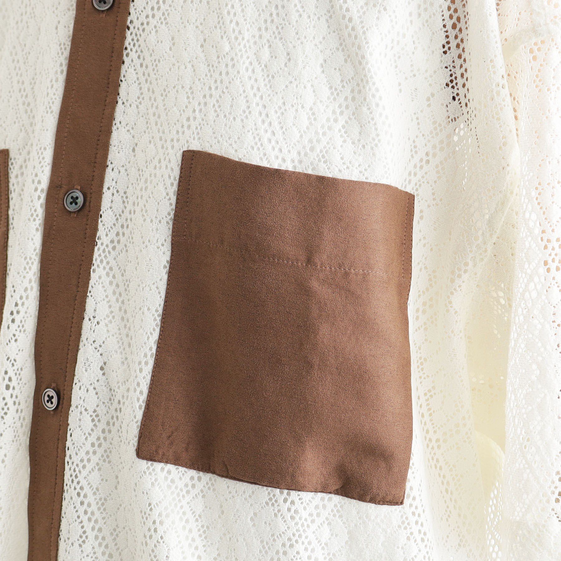 tk.TAKEO KIKUCHI「サマースエードコンビレースシャツ」|シャツ・ブラウス|