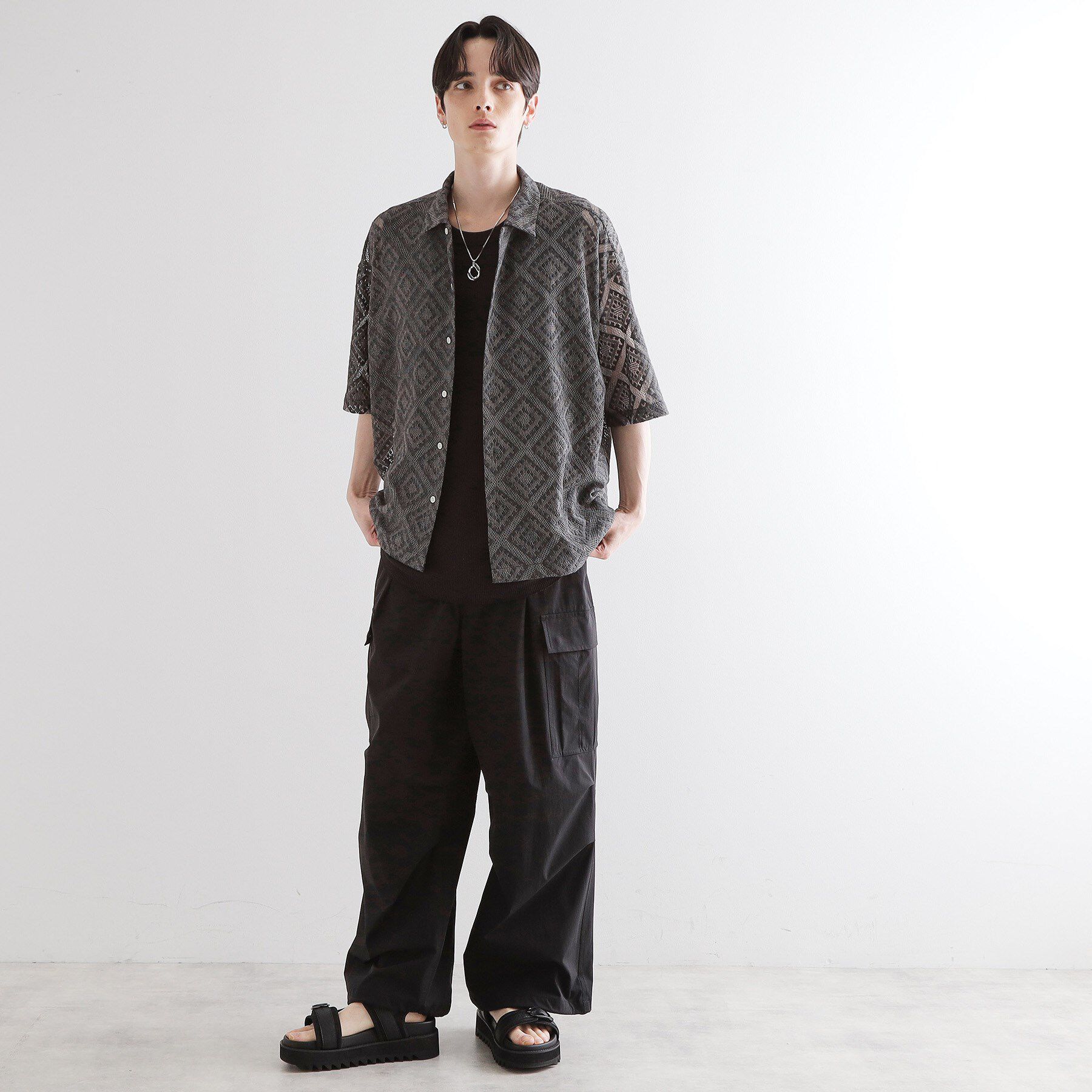 tk.TAKEO KIKUCHI「片染めレースシャツ」|シャツ・ブラウス|