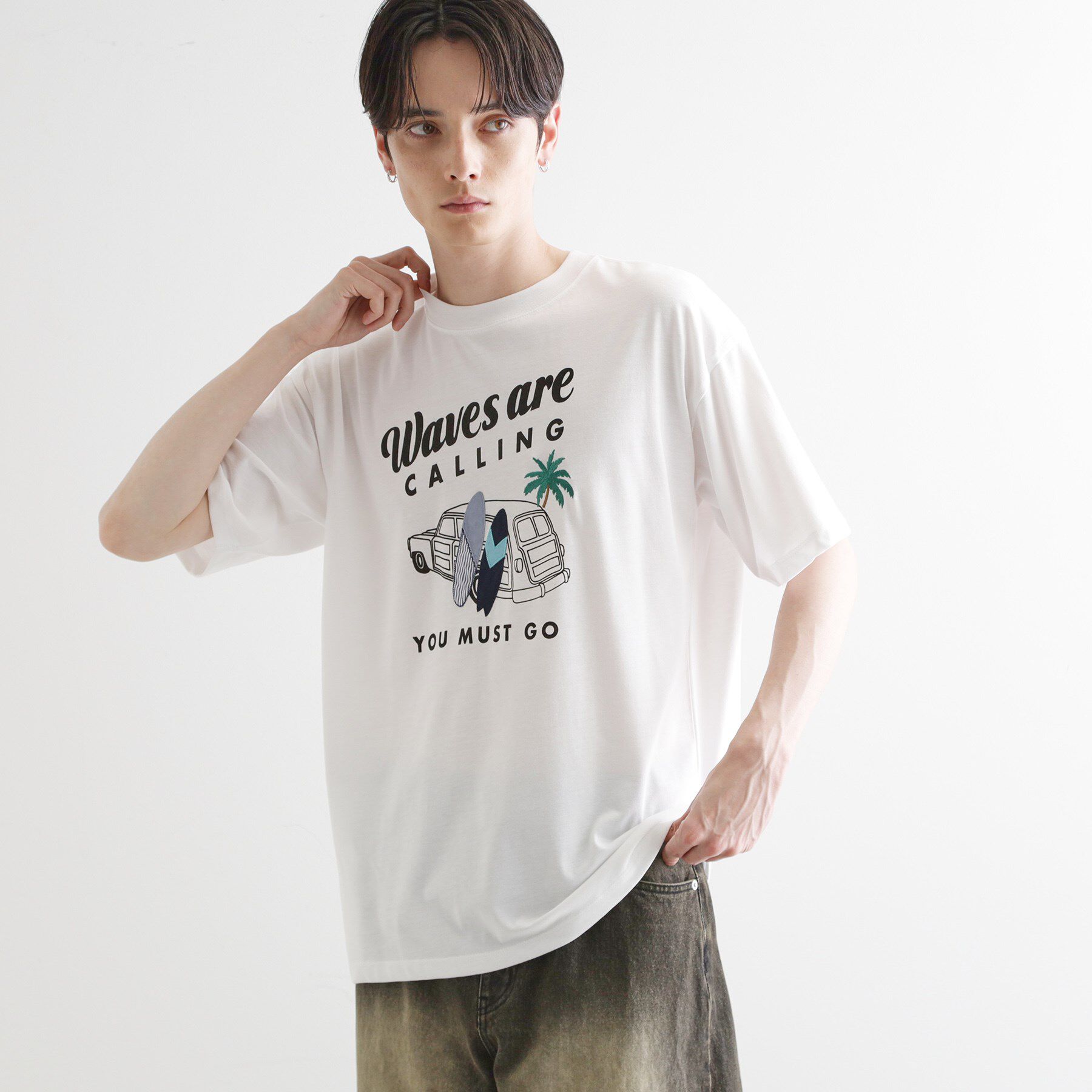 tk.TAKEO KIKUCHI「パッチクロス刺繍Tシャツ」|Tシャツ・カットソー|