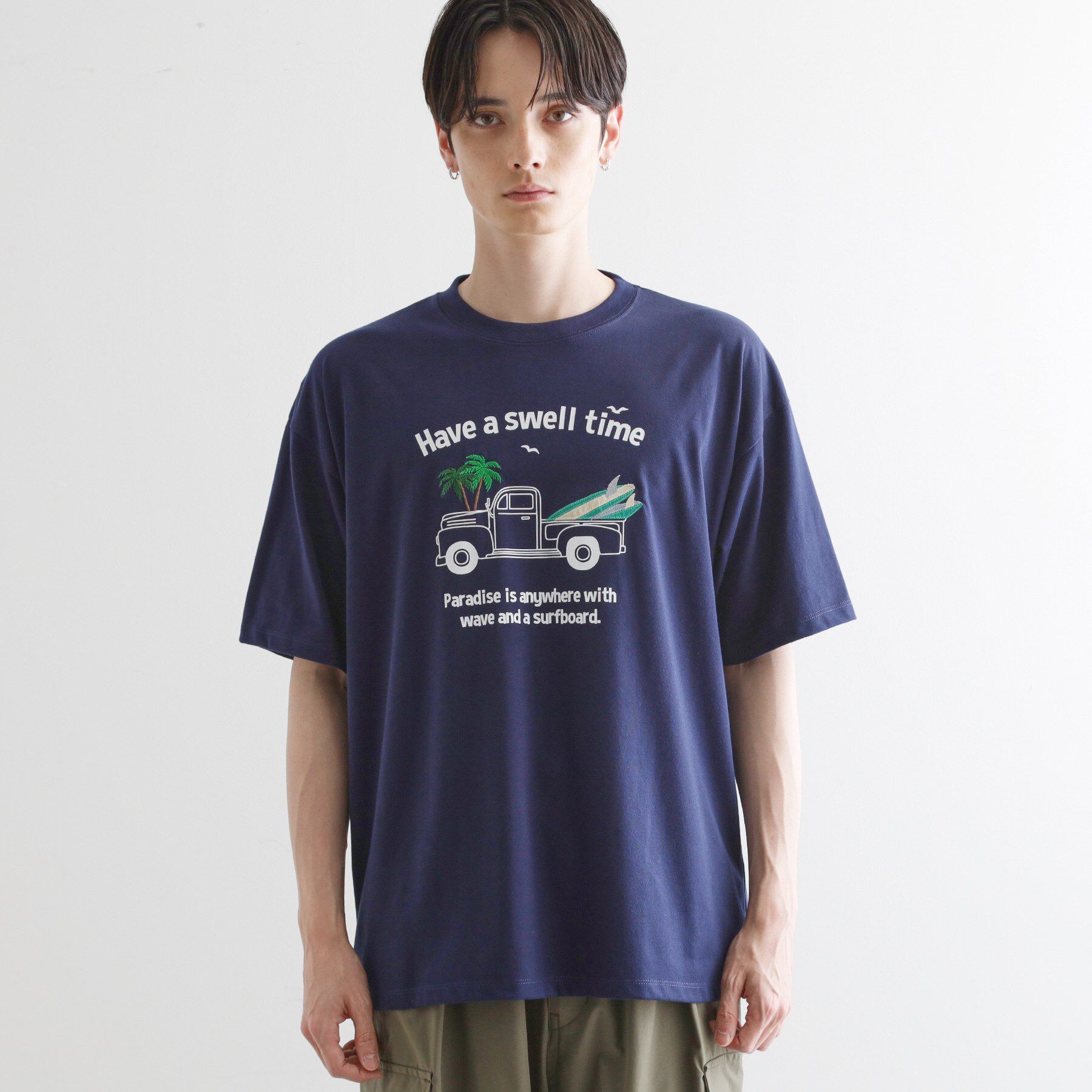 tk.TAKEO KIKUCHI「パッチクロス刺繍Tシャツ」|Tシャツ・カットソー|