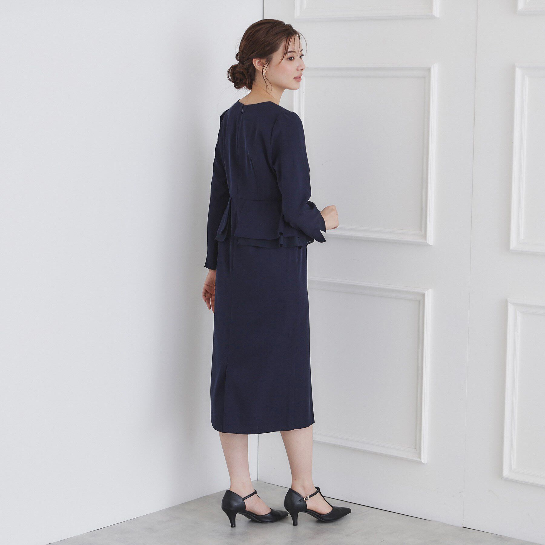 index「《S-LLsize》ドッキングペプラムワンピース【洗濯機洗い可/イージーアイロン/防シワ】」|ワンピース|