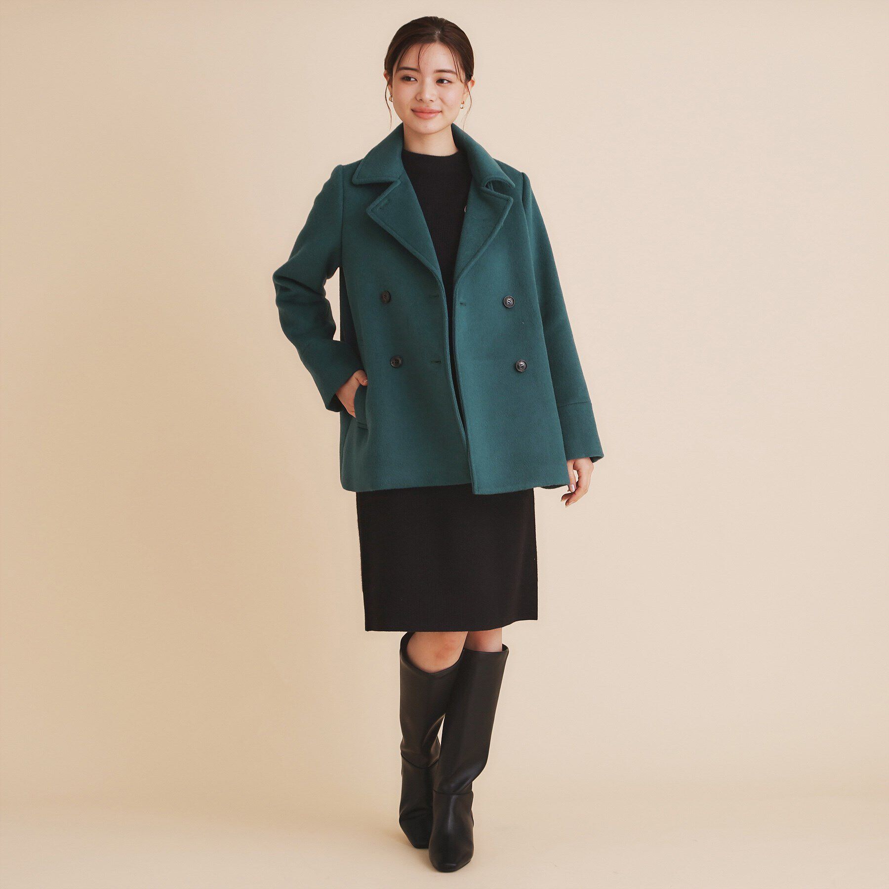 index「《5color/S-Lsize》ウール混 ステンカラーピーコート」|ピーコート|