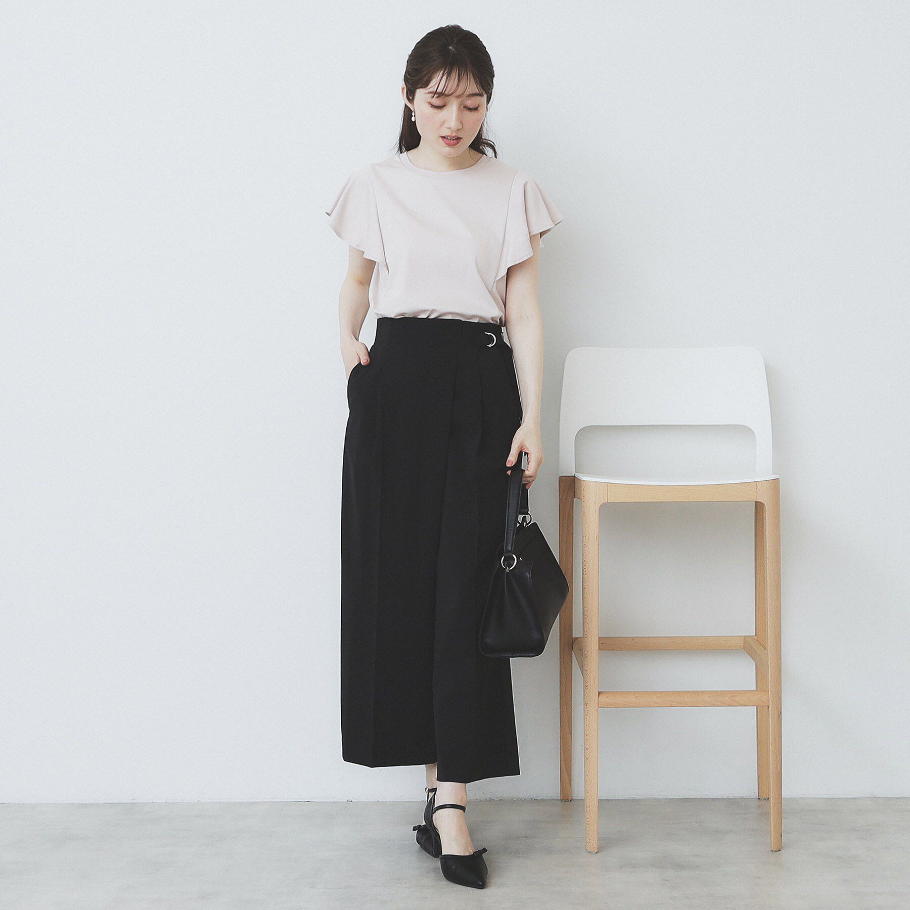 index「《美人百花掲載/XS-3Lサイズ》フレアスリーブバックシャントップス【接触冷感/UVケア/洗濯機洗い」|Tシャツ・カットソー|