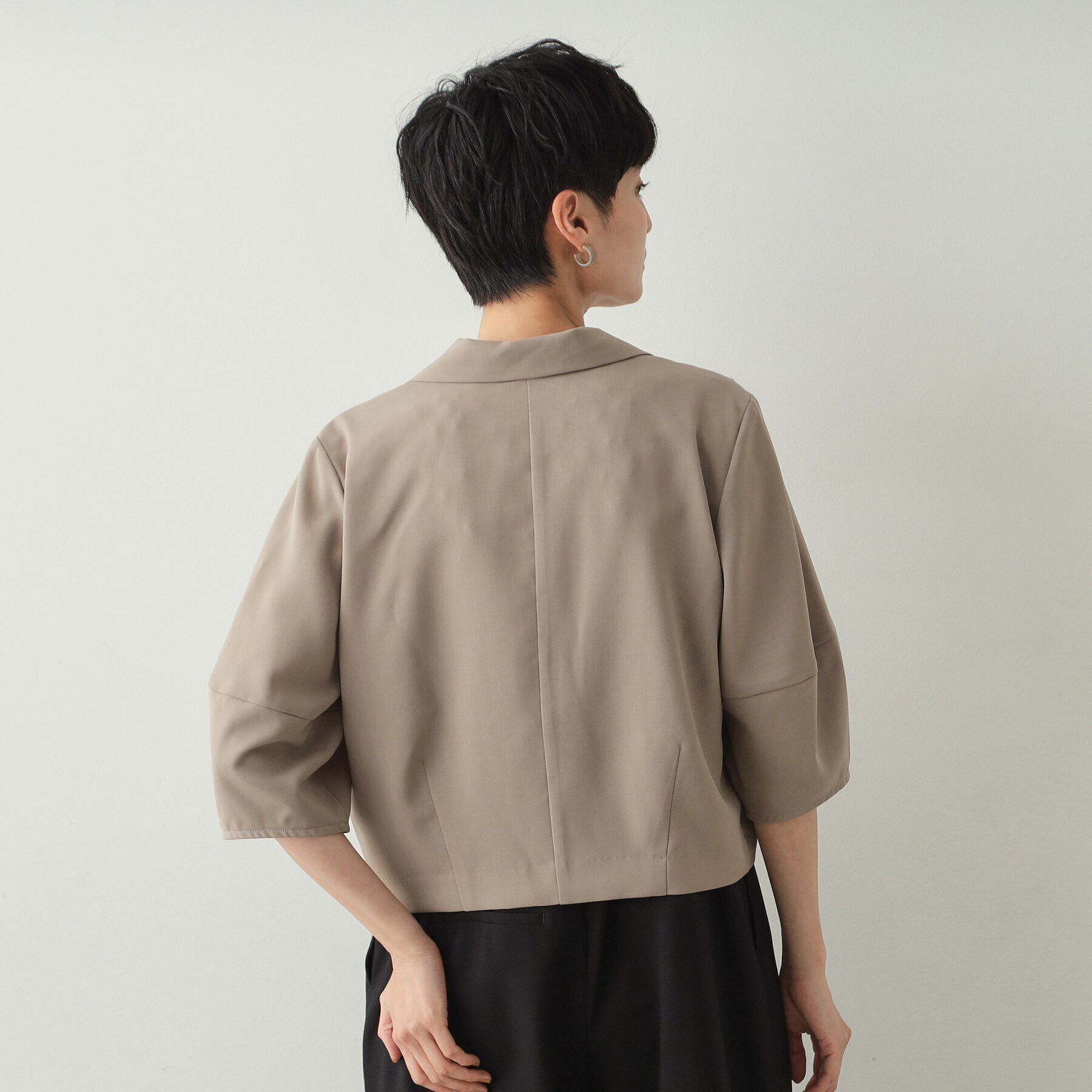 OPAQUE.CLIP「ランタンスリーブテーラードジャケット【洗濯機洗い可】」|テーラードジャケット|