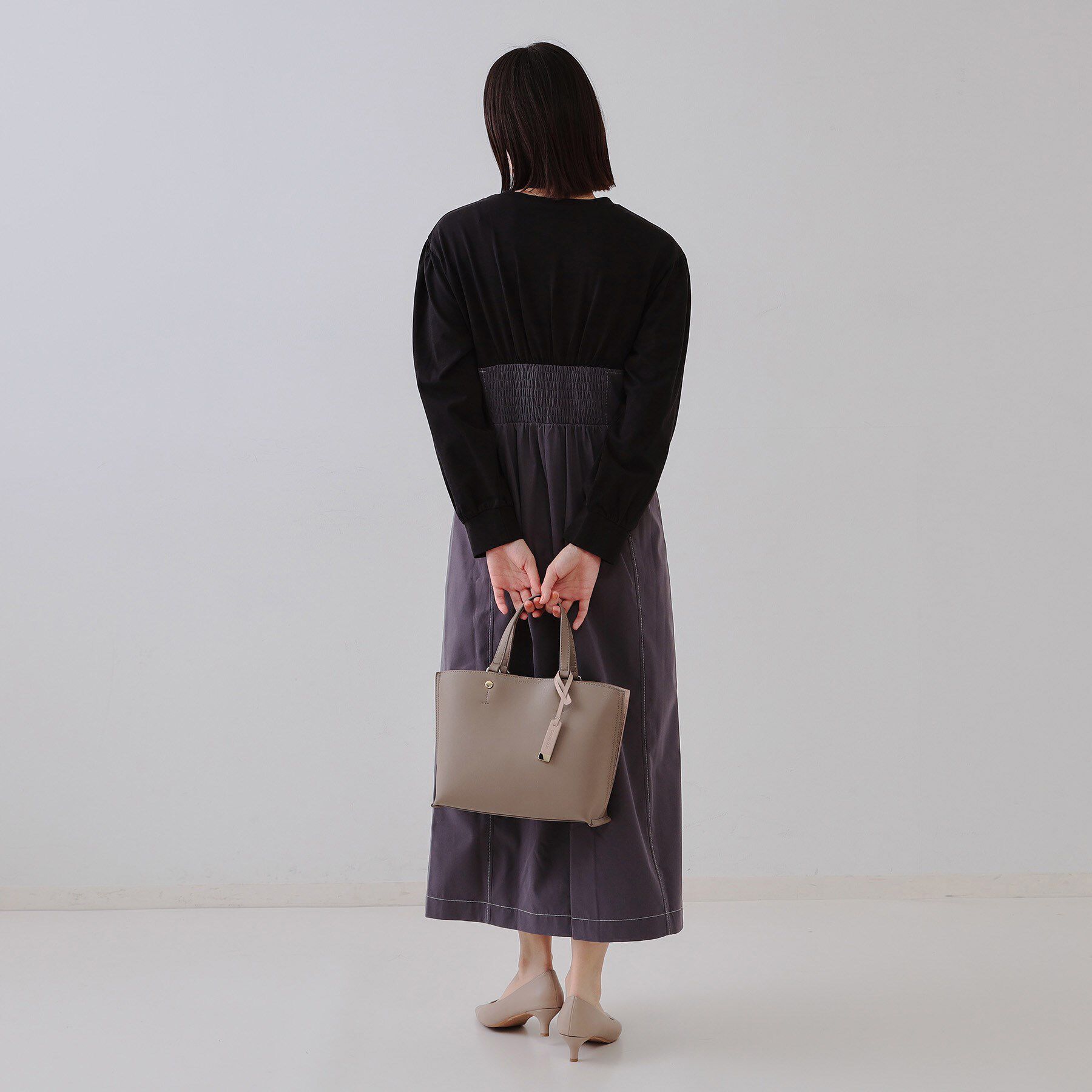 OPAQUE.CLIP「【2WAY】バイカラー3層ミドルトートバッグ」|トートバッグ|