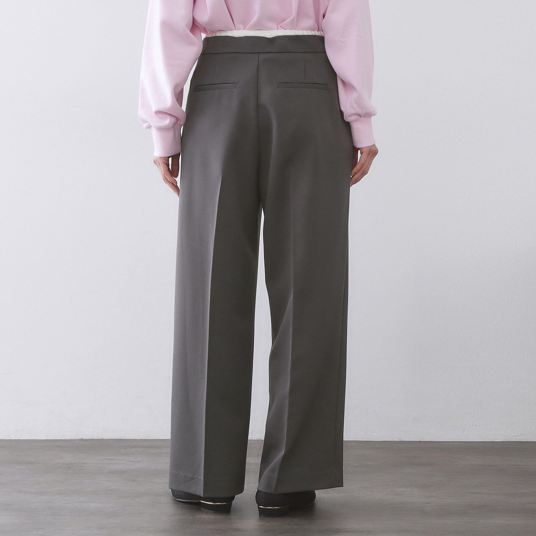 OPAQUE.CLIP「サテンレイヤード風ワイドパンツ【洗濯機OK】」|その他|