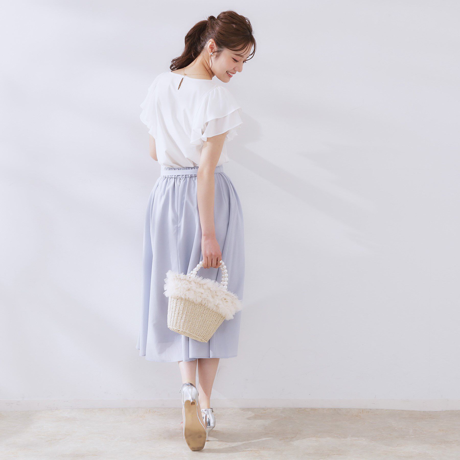 Couture broach「【接触冷感・UVカット・二の腕カバー】ラッフルフレアスリーブ」|Tシャツ・カットソー|