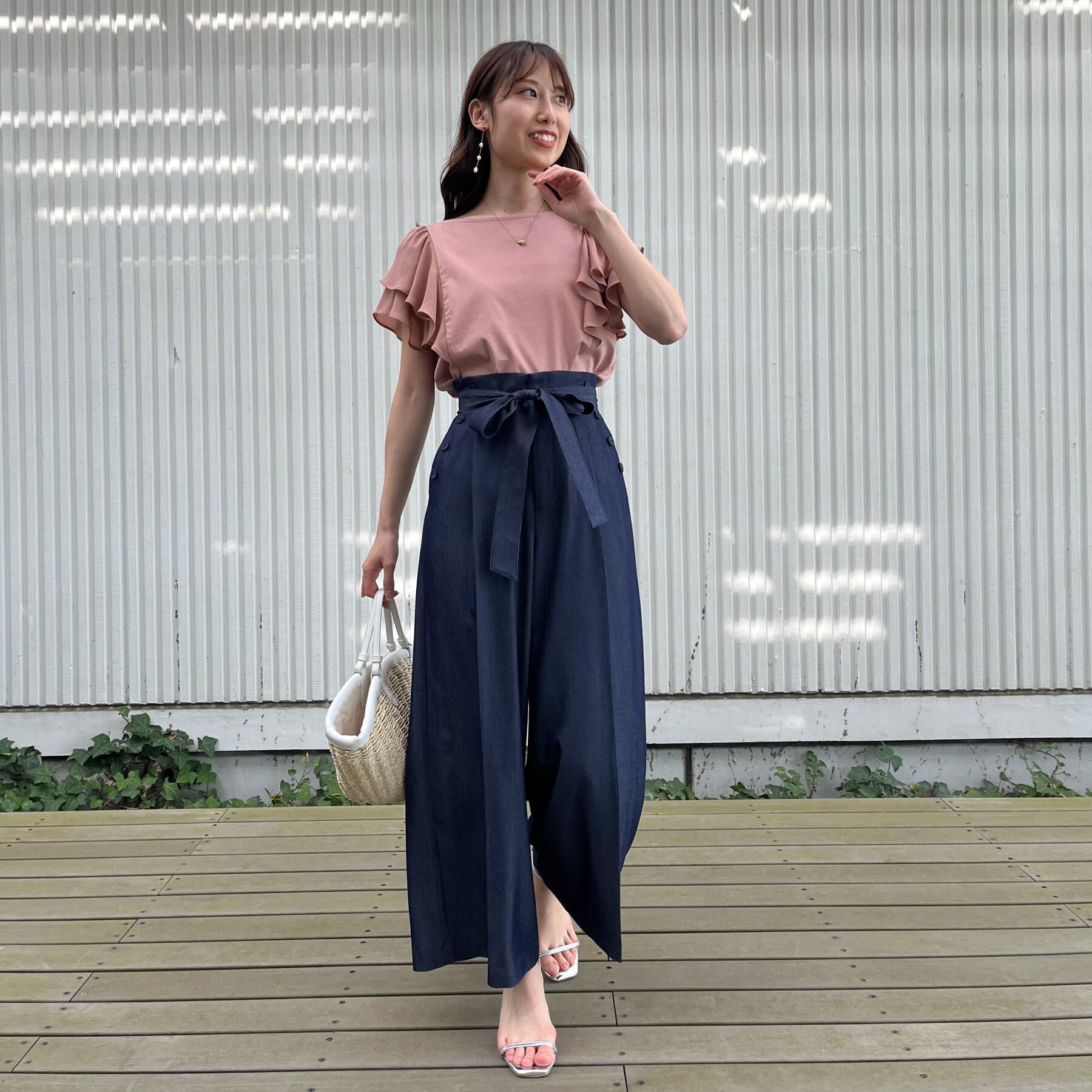 Couture broach「【接触冷感・UVカット・二の腕カバー】ラッフルフレアスリーブ」|Tシャツ・カットソー|