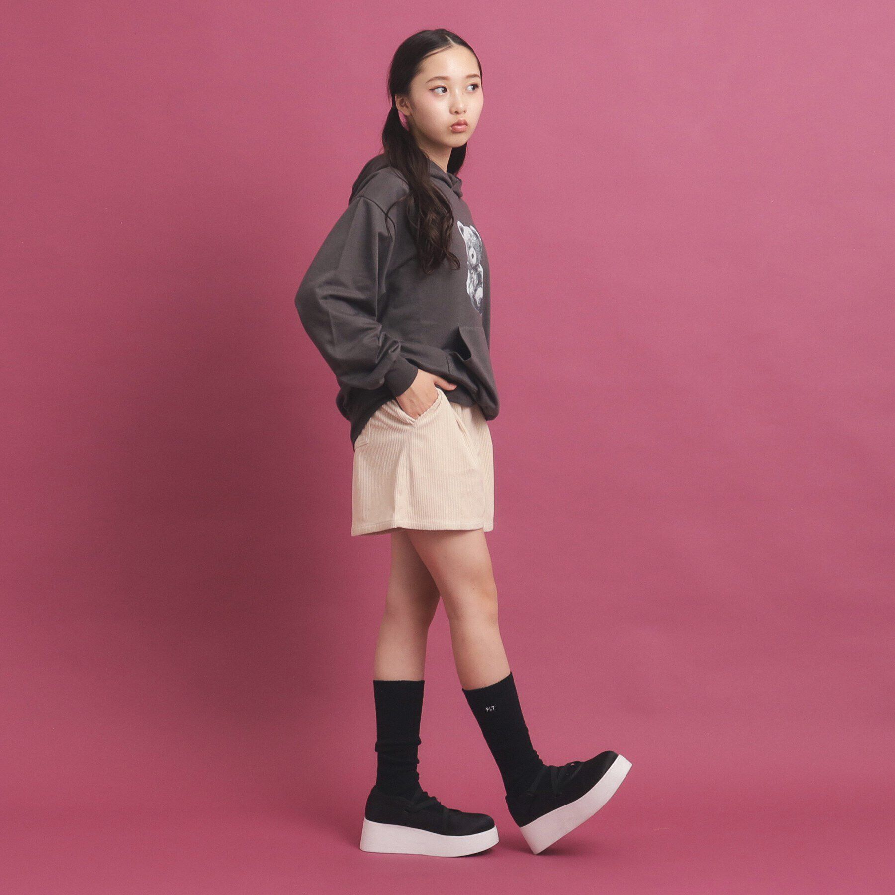 PINK-latte「ベーシック コーディロイショートパンツ」|キュロット|