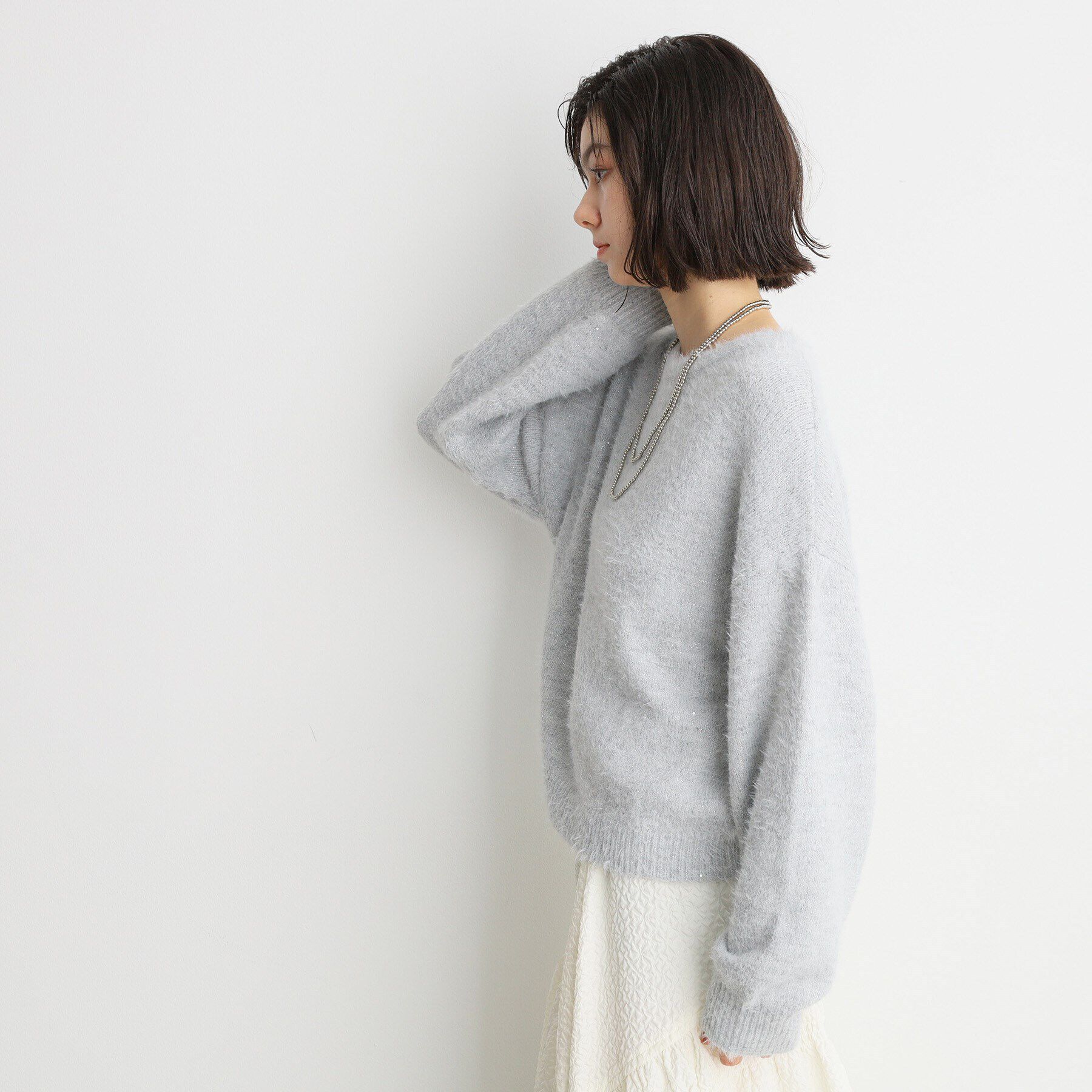 THE SHOP TK「【＠BAILA掲載】スパンコールフェザーニット/洗濯機OK」|ニット・セーター|