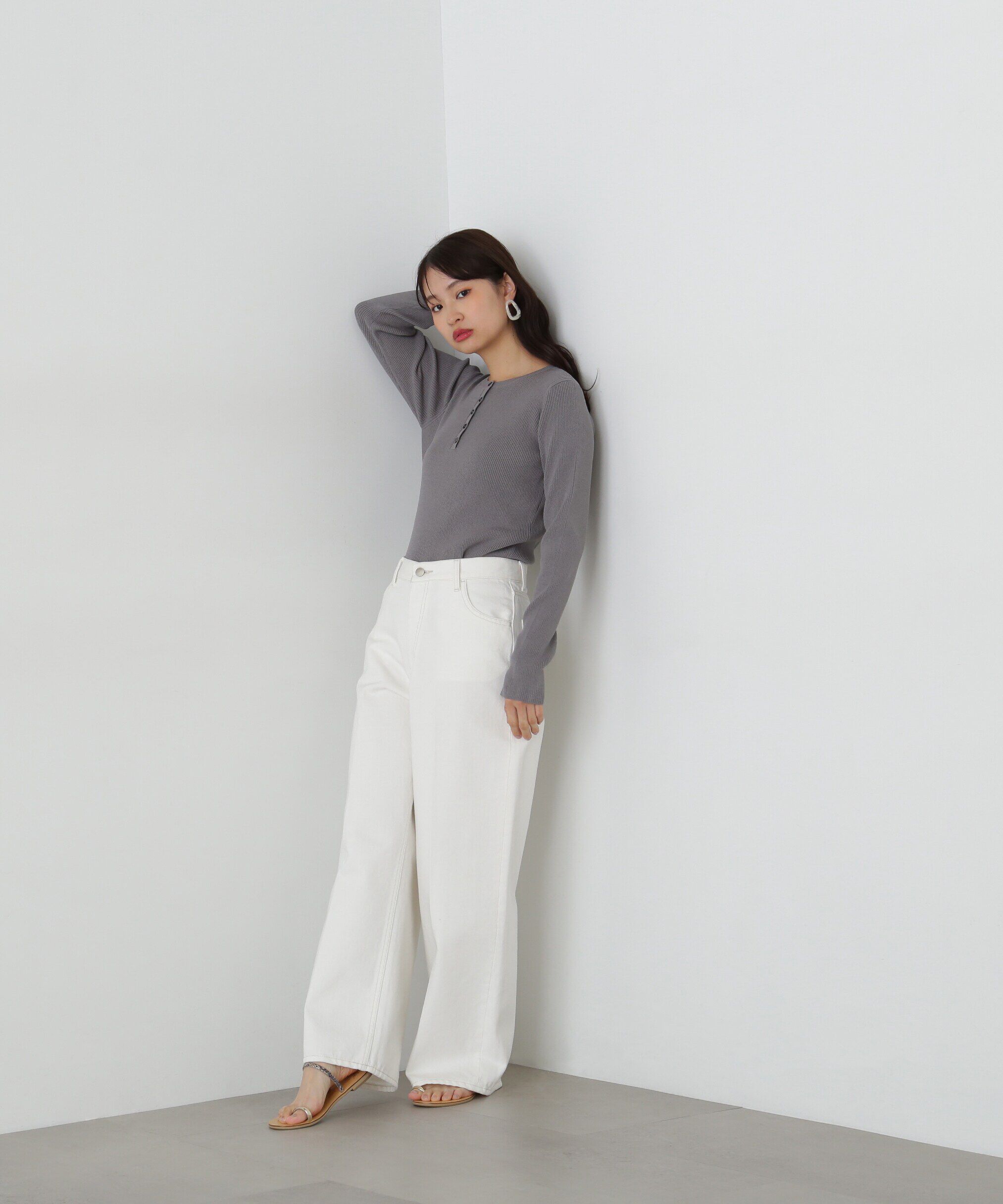  「ヘンリーネックプルオーバーニット」|ニット・セーター|