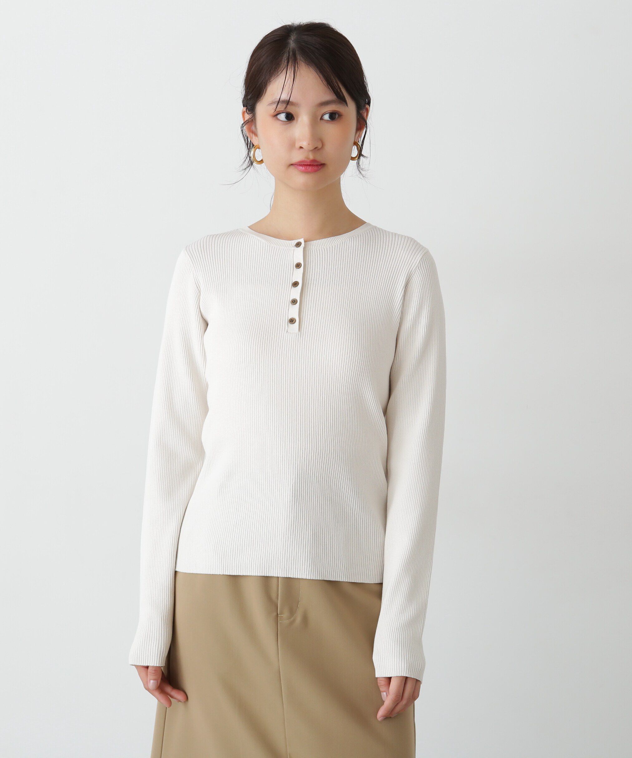  「ヘンリーネックプルオーバーニット」|ニット・セーター|