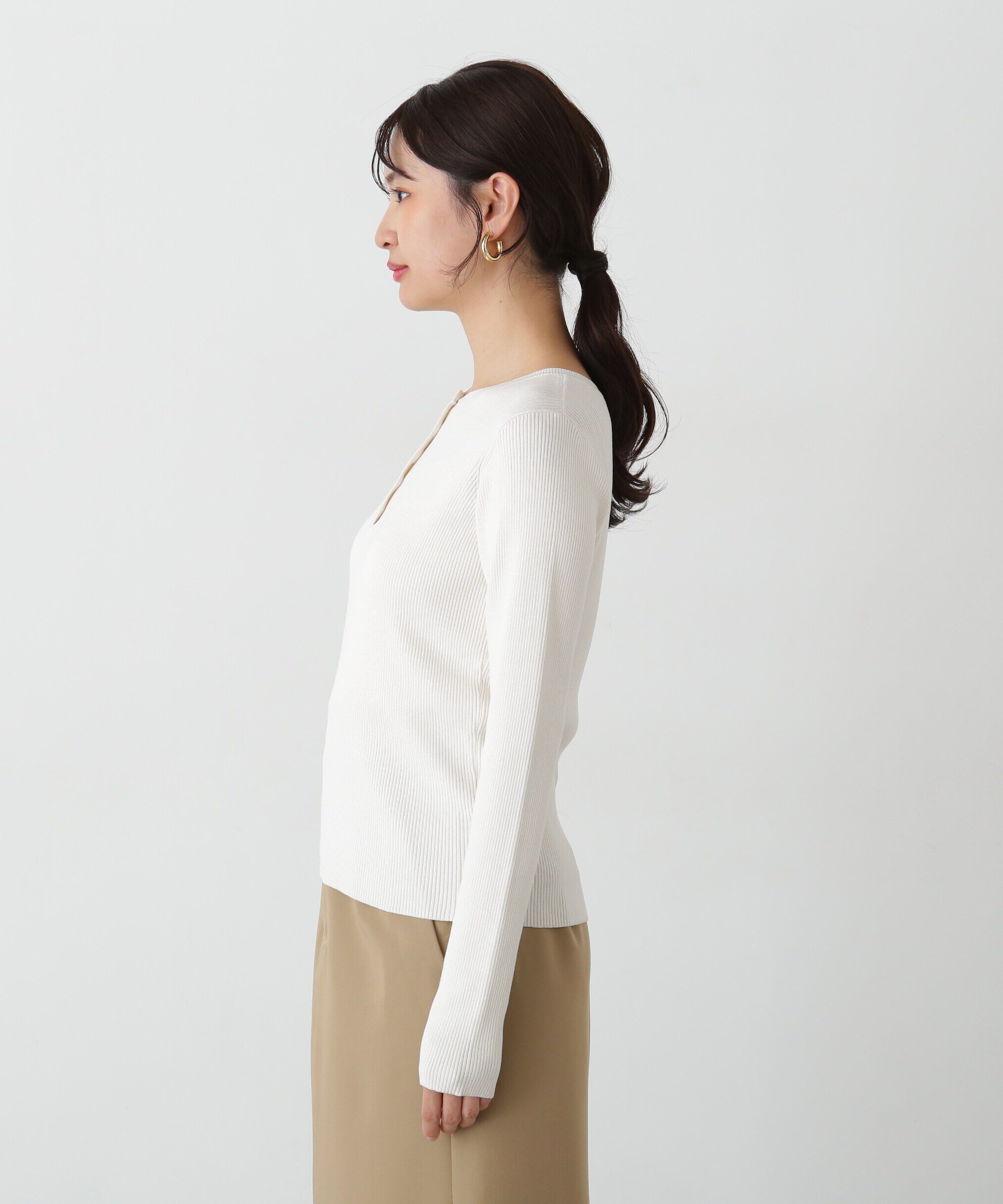  「ヘンリーネックプルオーバーニット」|ニット・セーター|