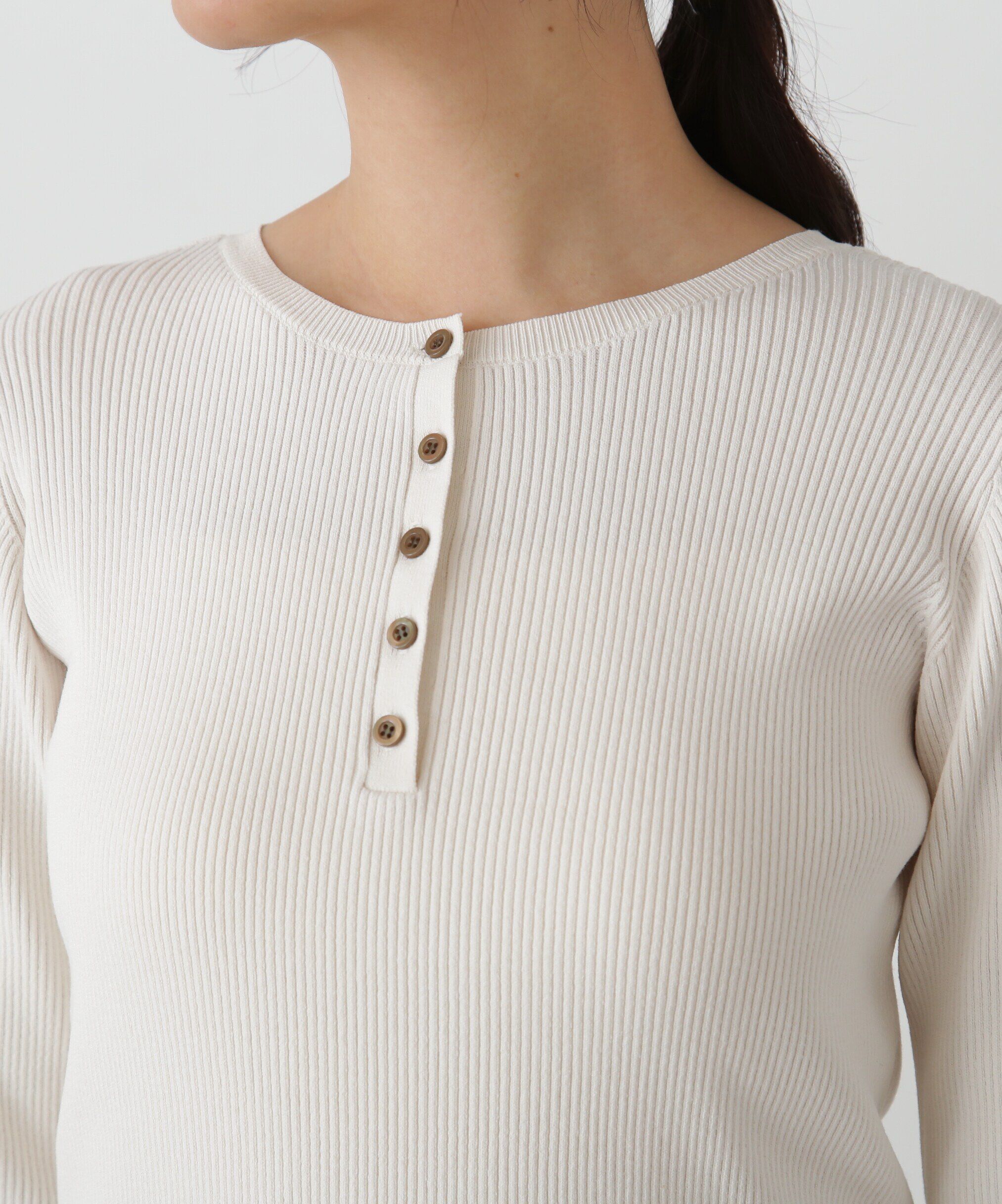  「ヘンリーネックプルオーバーニット」|ニット・セーター|