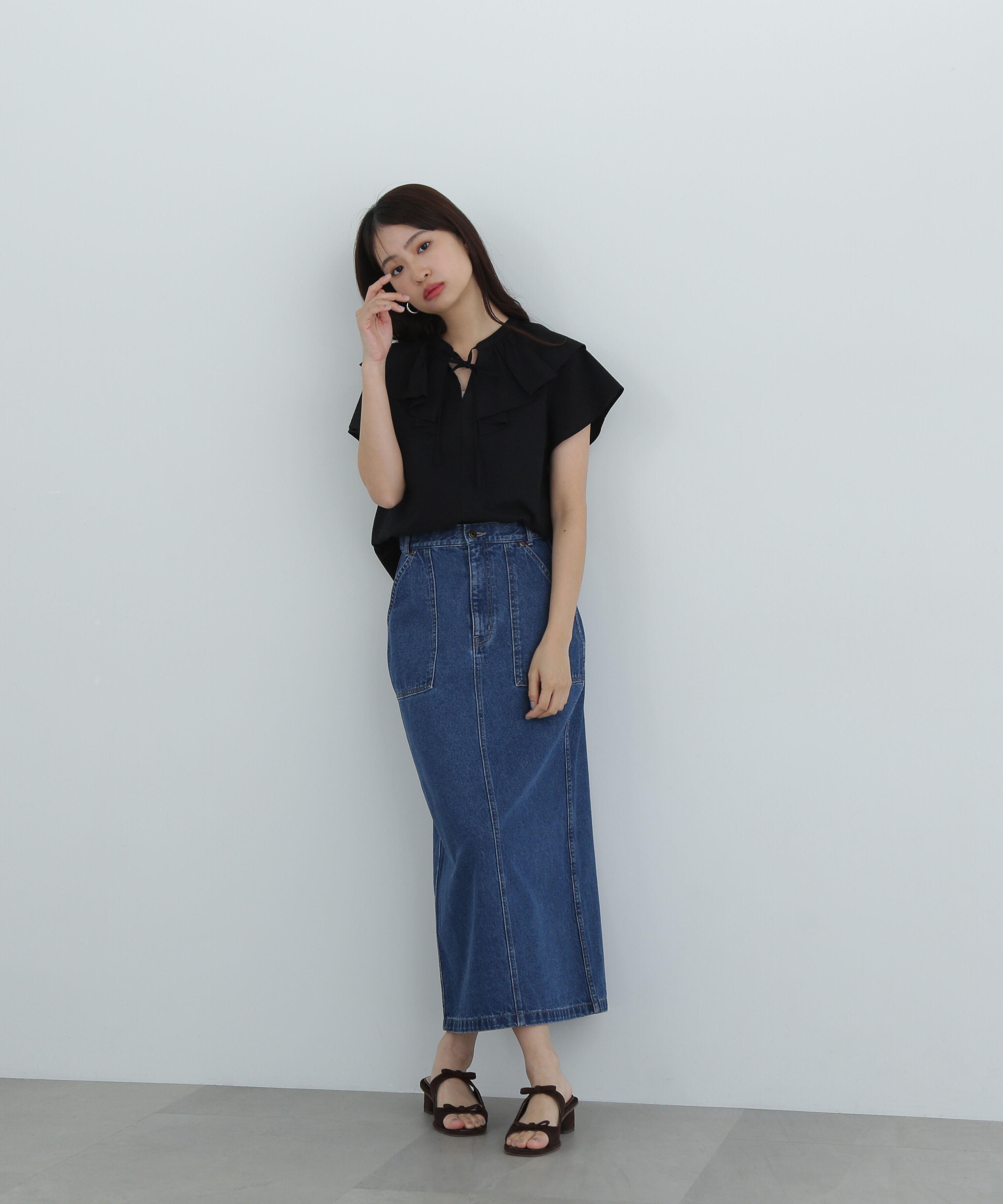  「サッカーラッフルリボンブラウス」|シャツ・ブラウス|