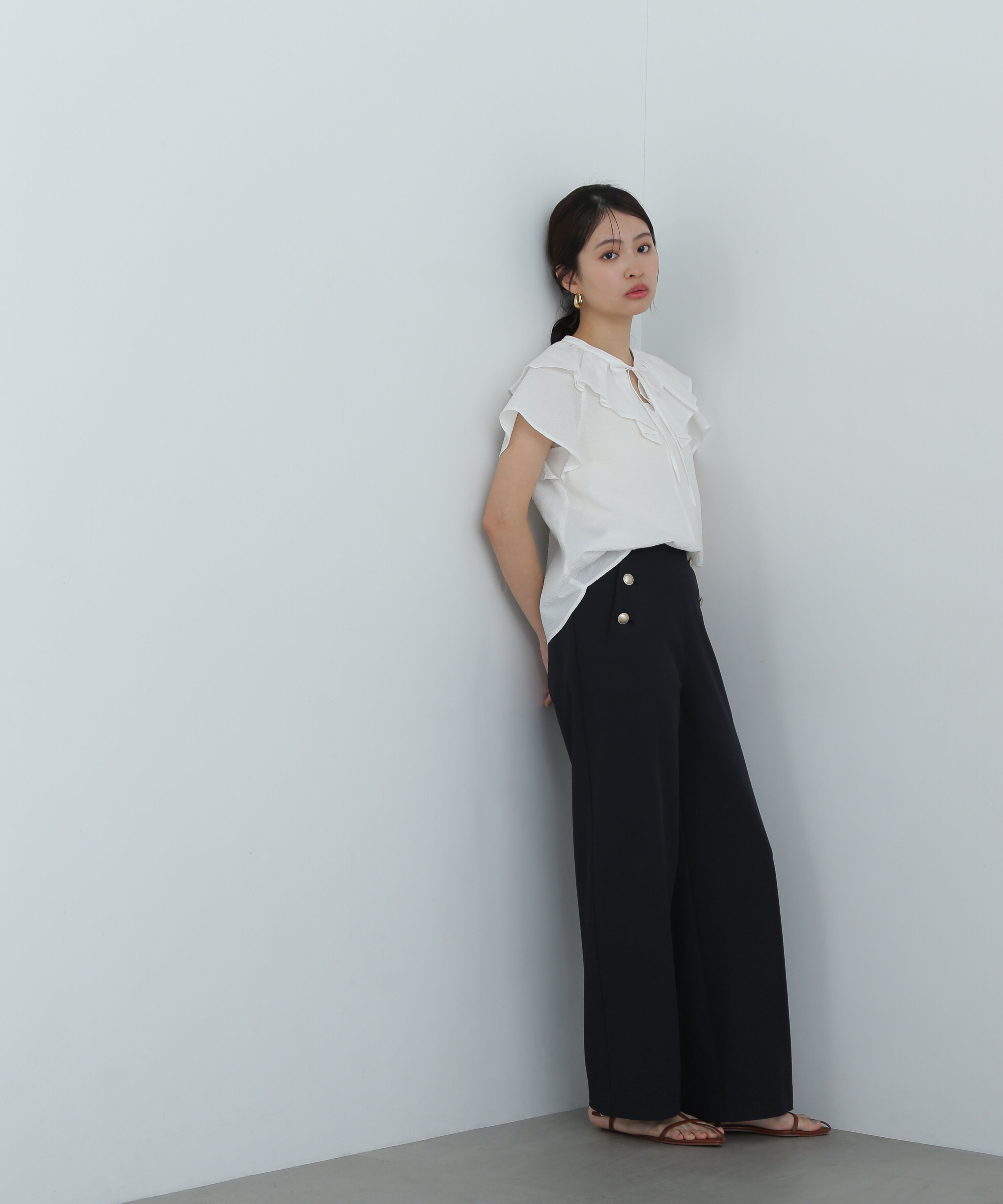  「サッカーラッフルリボンブラウス」|シャツ・ブラウス|