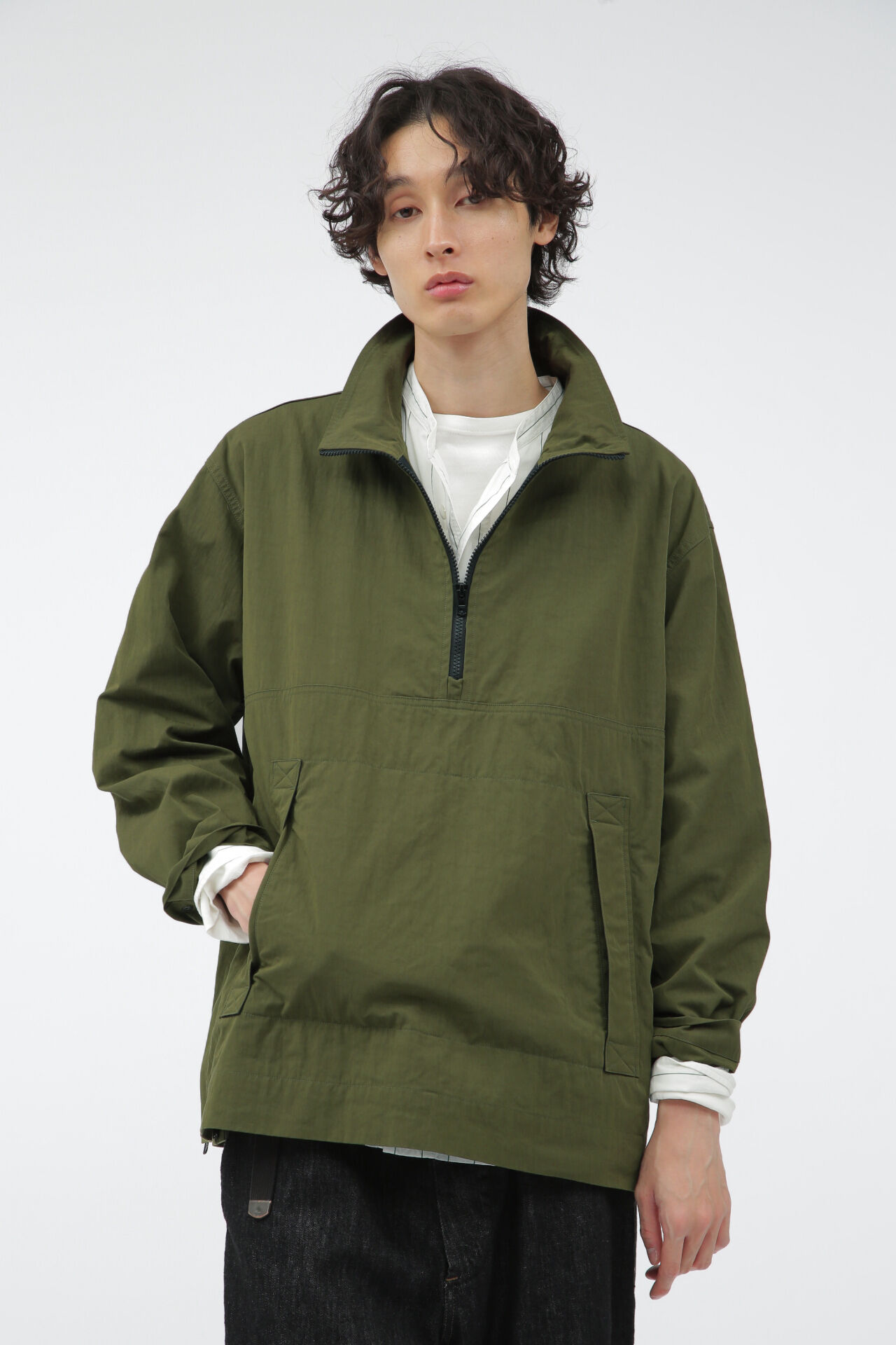MHL.「PROOFED COTTON NYLON」|ブルゾン・スタジャン|GREEN