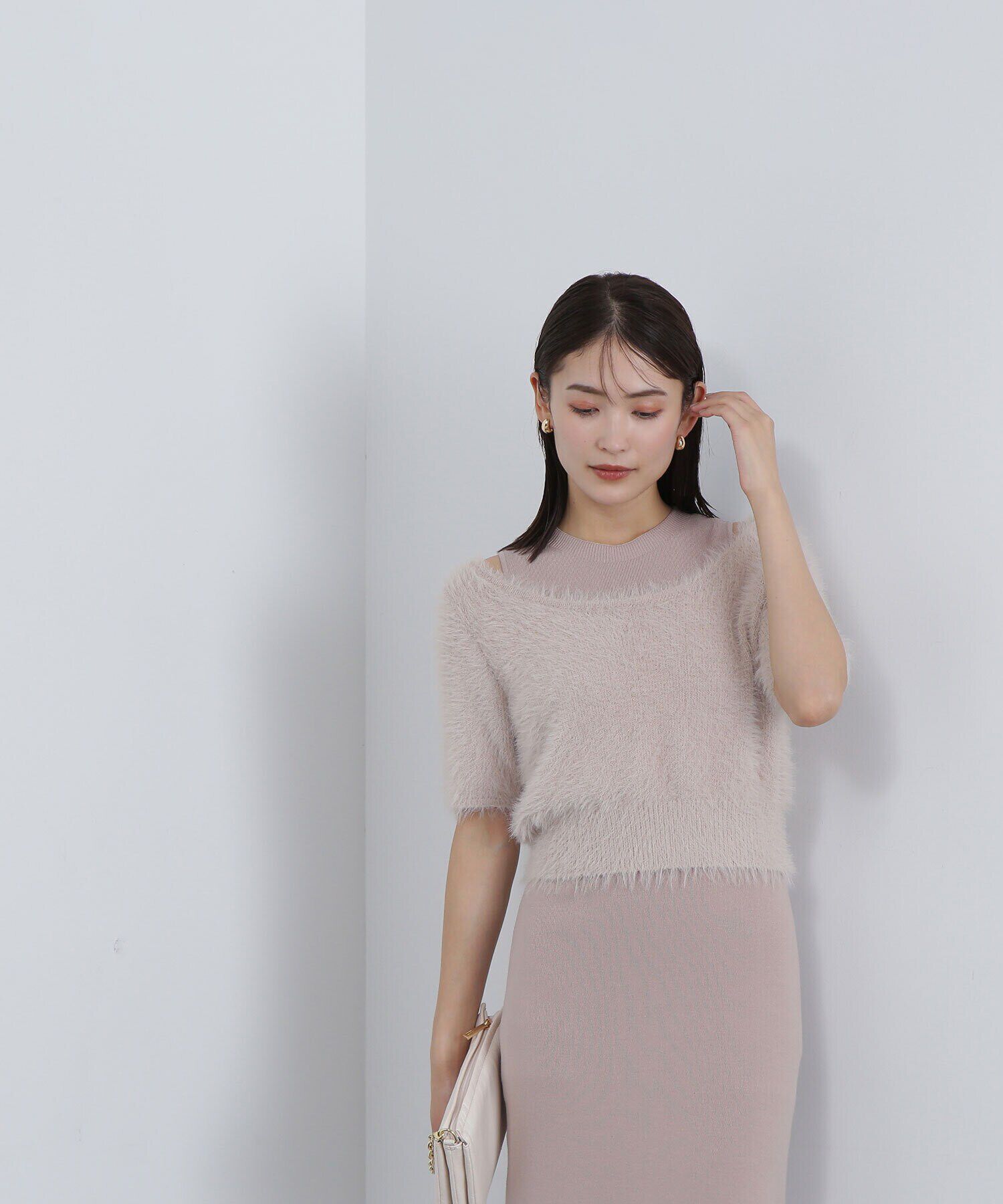  「Uネックフェザーニット＆アメスリニットワンピース」|ワンピース|