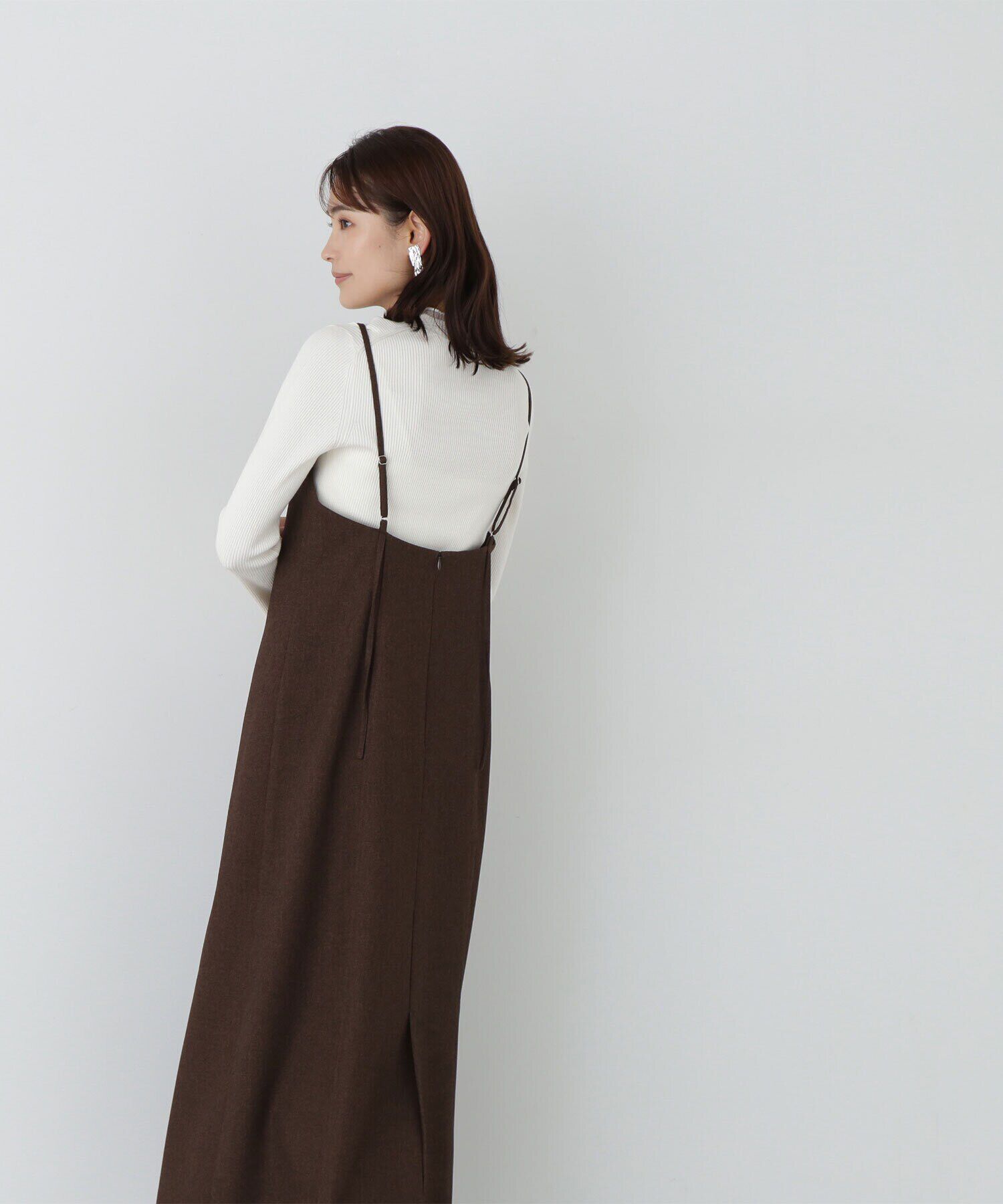  「メランジナローキャミワンピース」|ワンピース|ダークブラウ 1