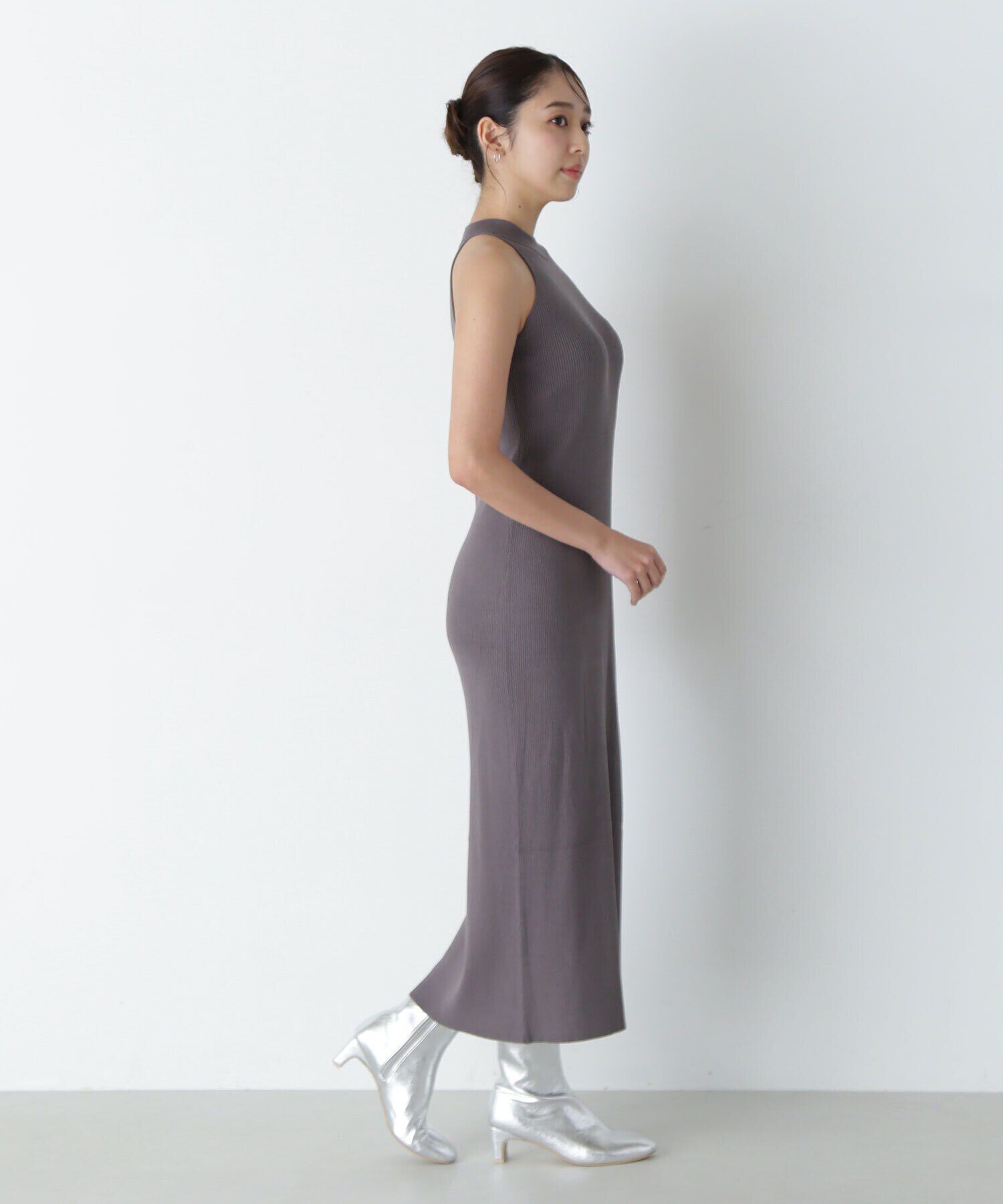  「フェザーニットレイヤードワンピース」|ワンピース|