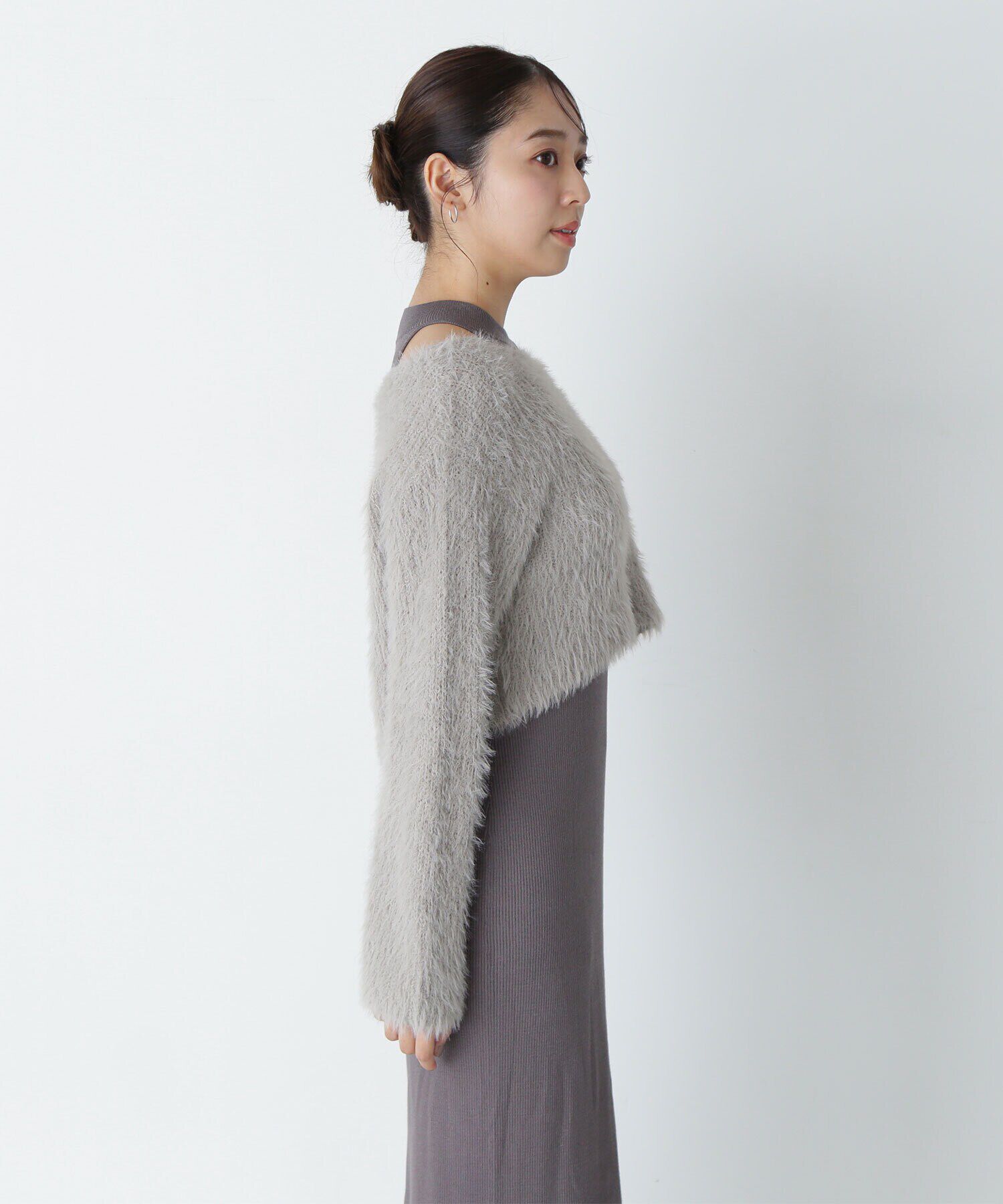  「フェザーニットレイヤードワンピース」|ワンピース|