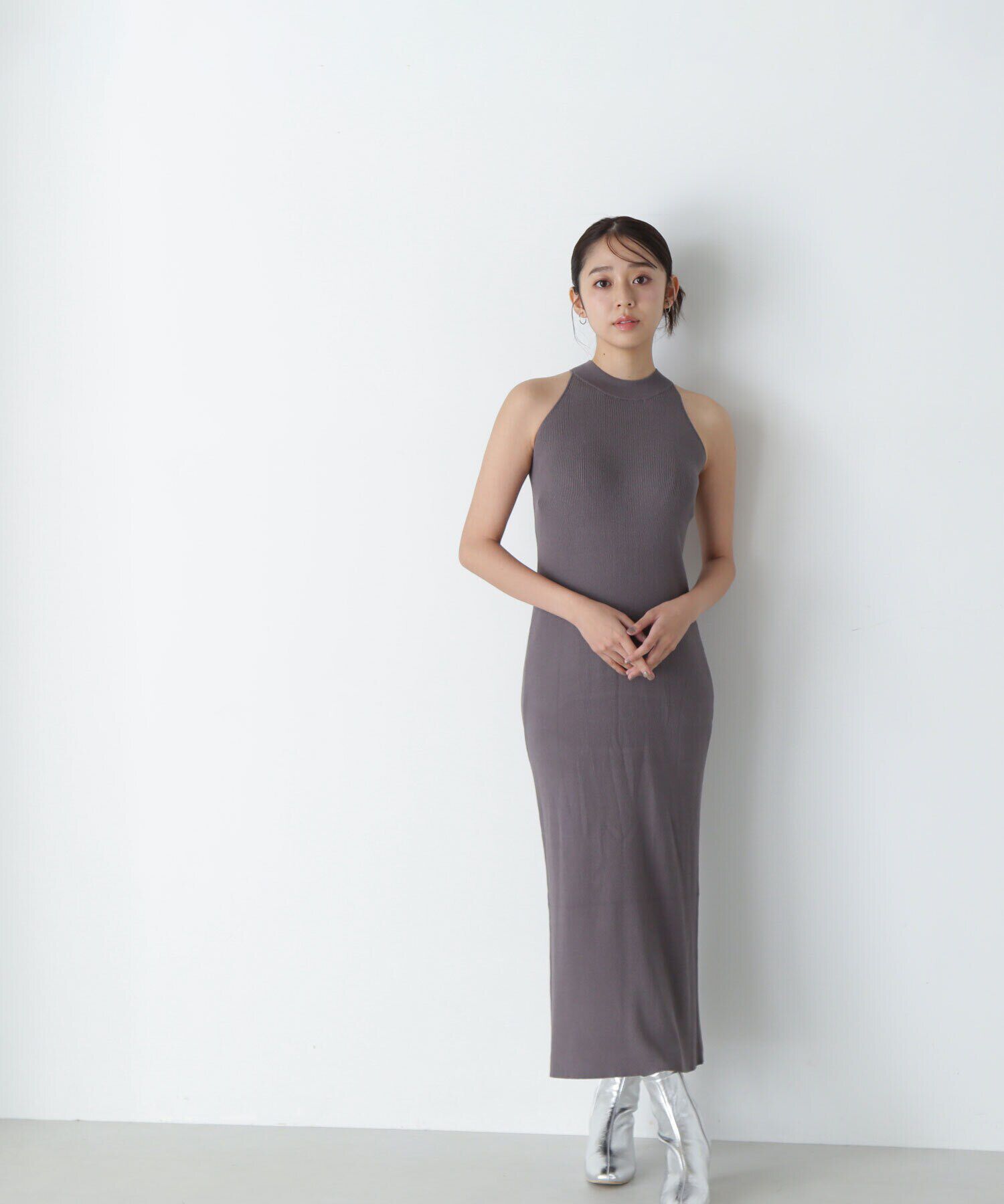  「フェザーニットレイヤードワンピース」|ワンピース|