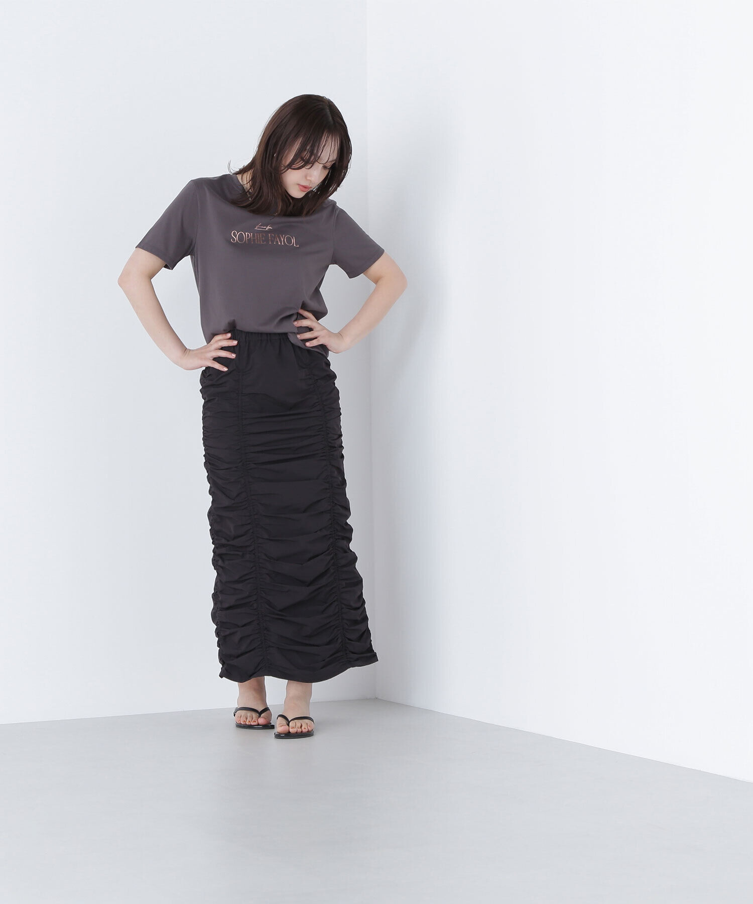  「箔ロゴプリントTシャツ」|Tシャツ・カットソー|