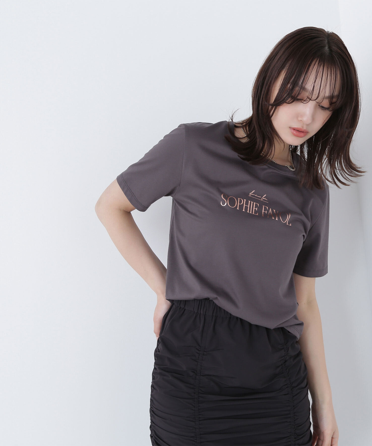  「箔ロゴプリントTシャツ」|Tシャツ・カットソー|