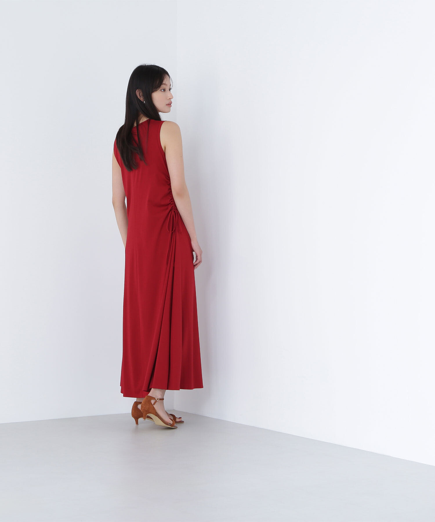  「サイドギャザーカットソーワンピース」|ワンピース|