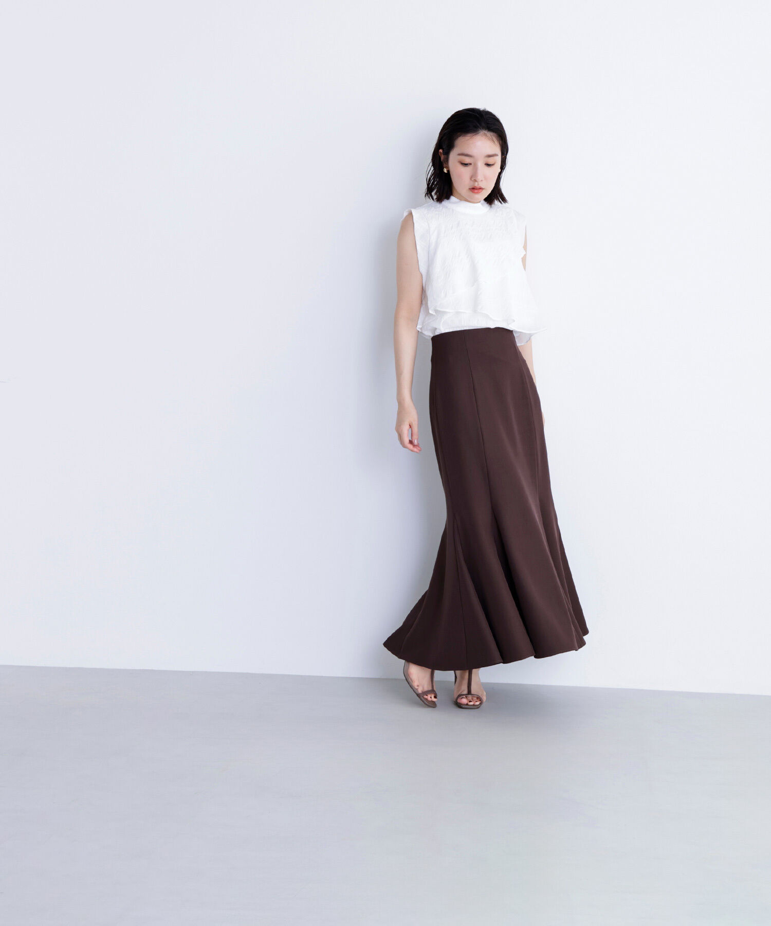  「サッカーチェックラッフルブラウス」|シャツ・ブラウス|